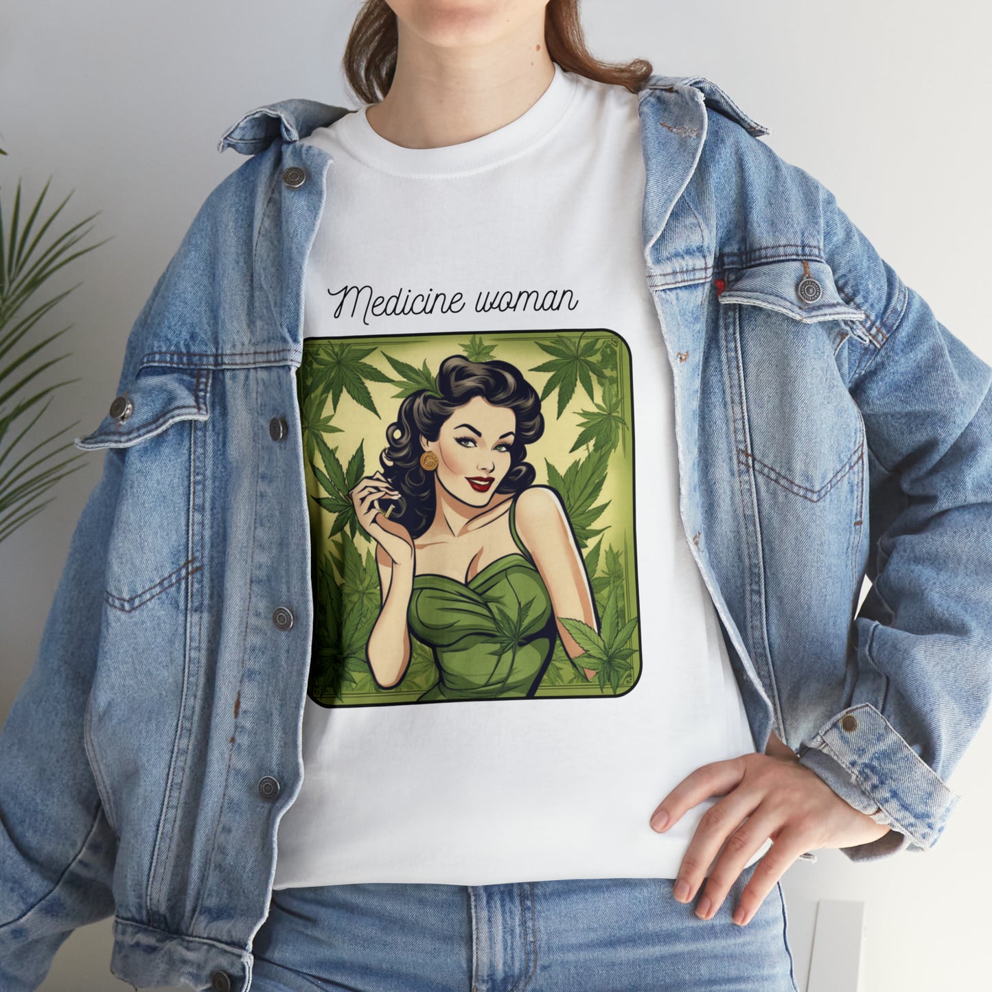 Unisex Heavy Cotton Tee Cannabis Enthusiast Medicine Woman Series No. 11