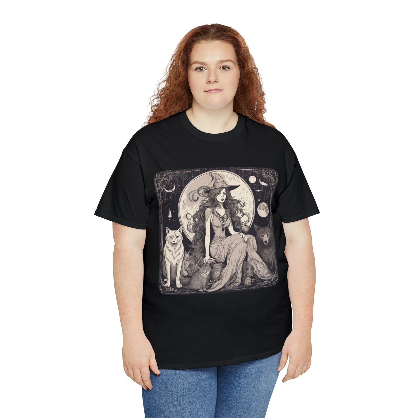 Unisex Heavy Cotton Tee Witchy Vibes and Familiars