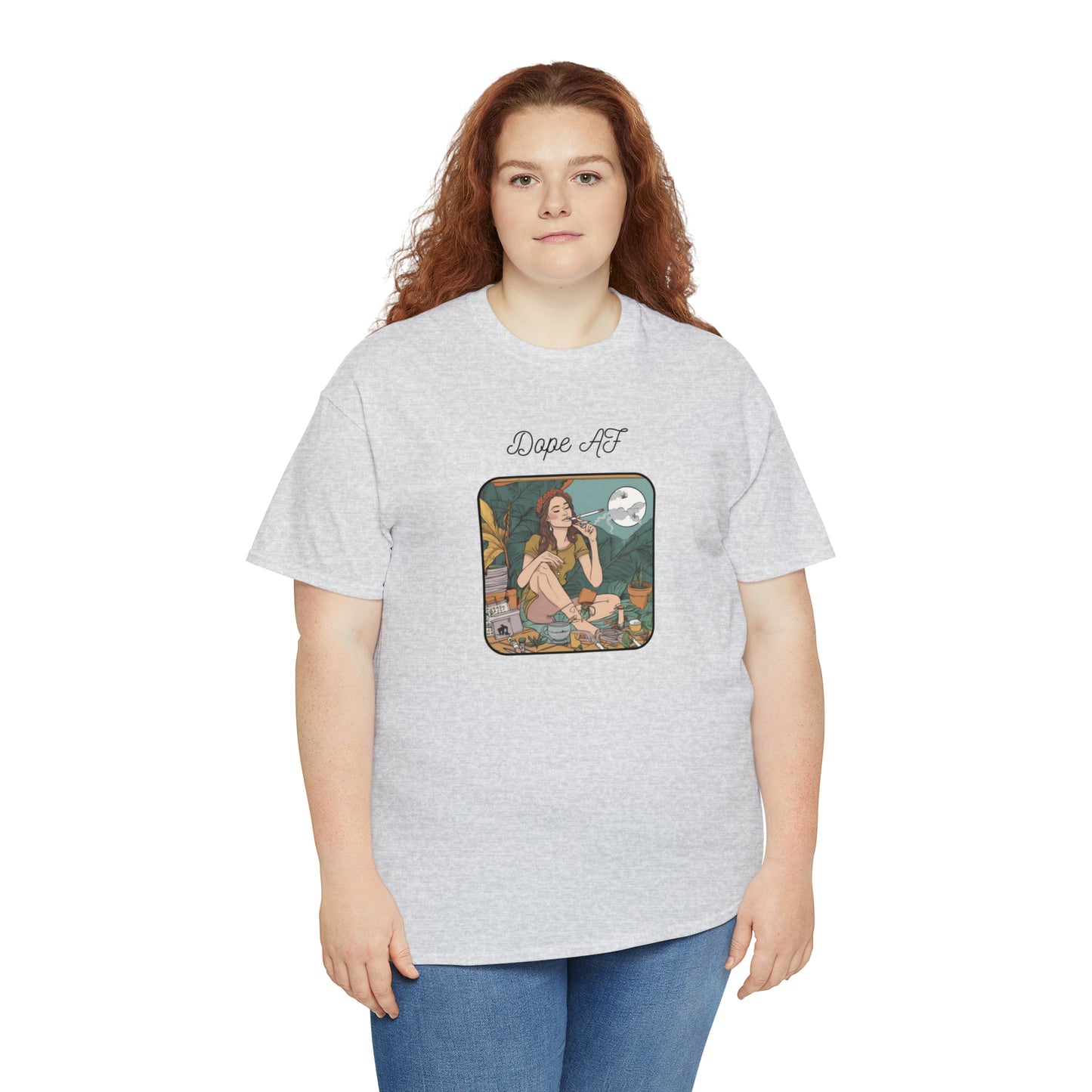 Unisex Heavy Cotton Tee Cannabis Enthusiast Series Dope AF