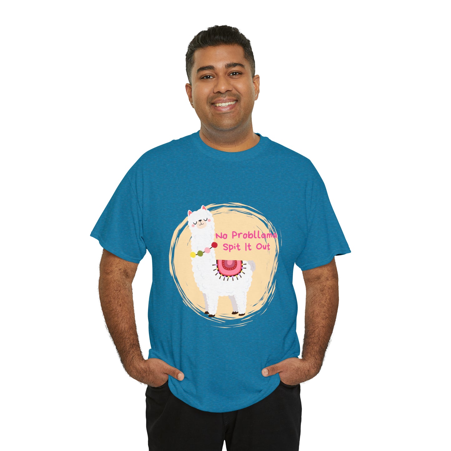 No Probllama Spit It Out Graphic Tshirt Unisex Heavy Cotton Tee