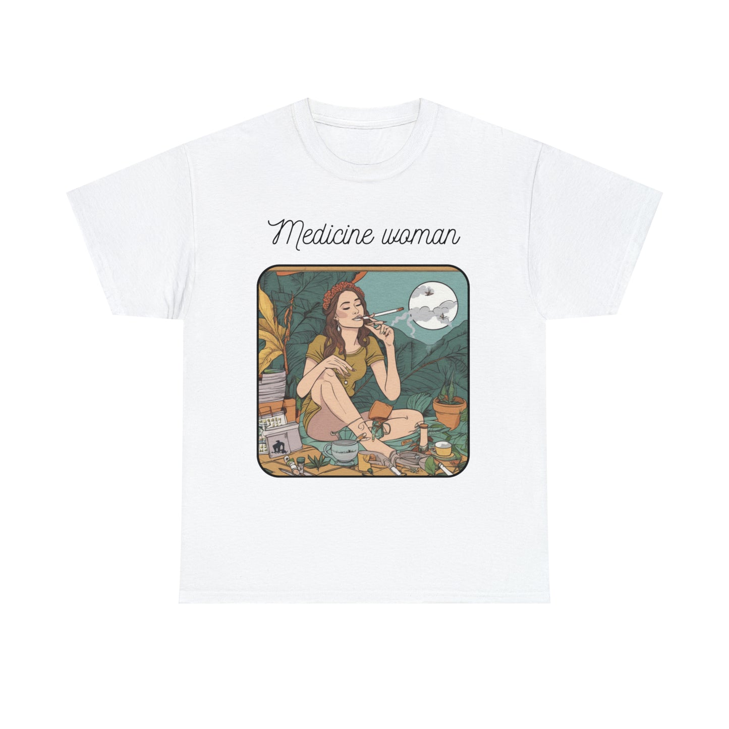 Unisex Heavy Cotton Tee Cannabis Enthusiast Medicine Woman Series No. 2