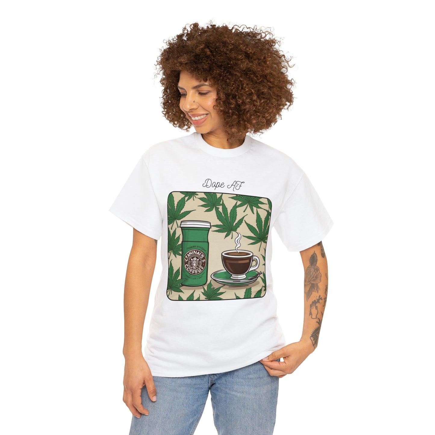 Unisex Heavy Cotton Tee Cannabis Enthusiast Series Dope AF