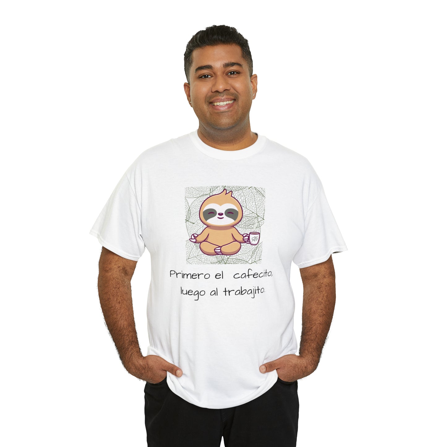 Sloth Cafecito Graphic Tshirt Unisex Heavy Cotton Tee