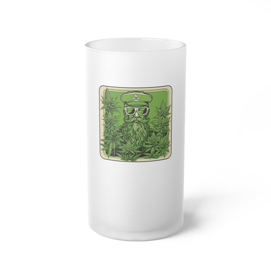 Frosted Glass Beer Mug Cannabis Enthusiast Series