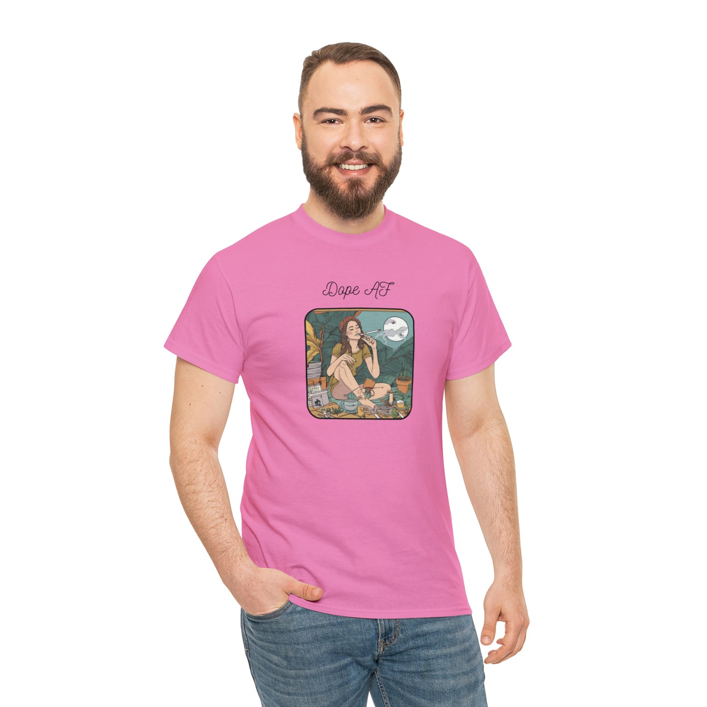Unisex Heavy Cotton Tee Cannabis Enthusiast Series Dope AF