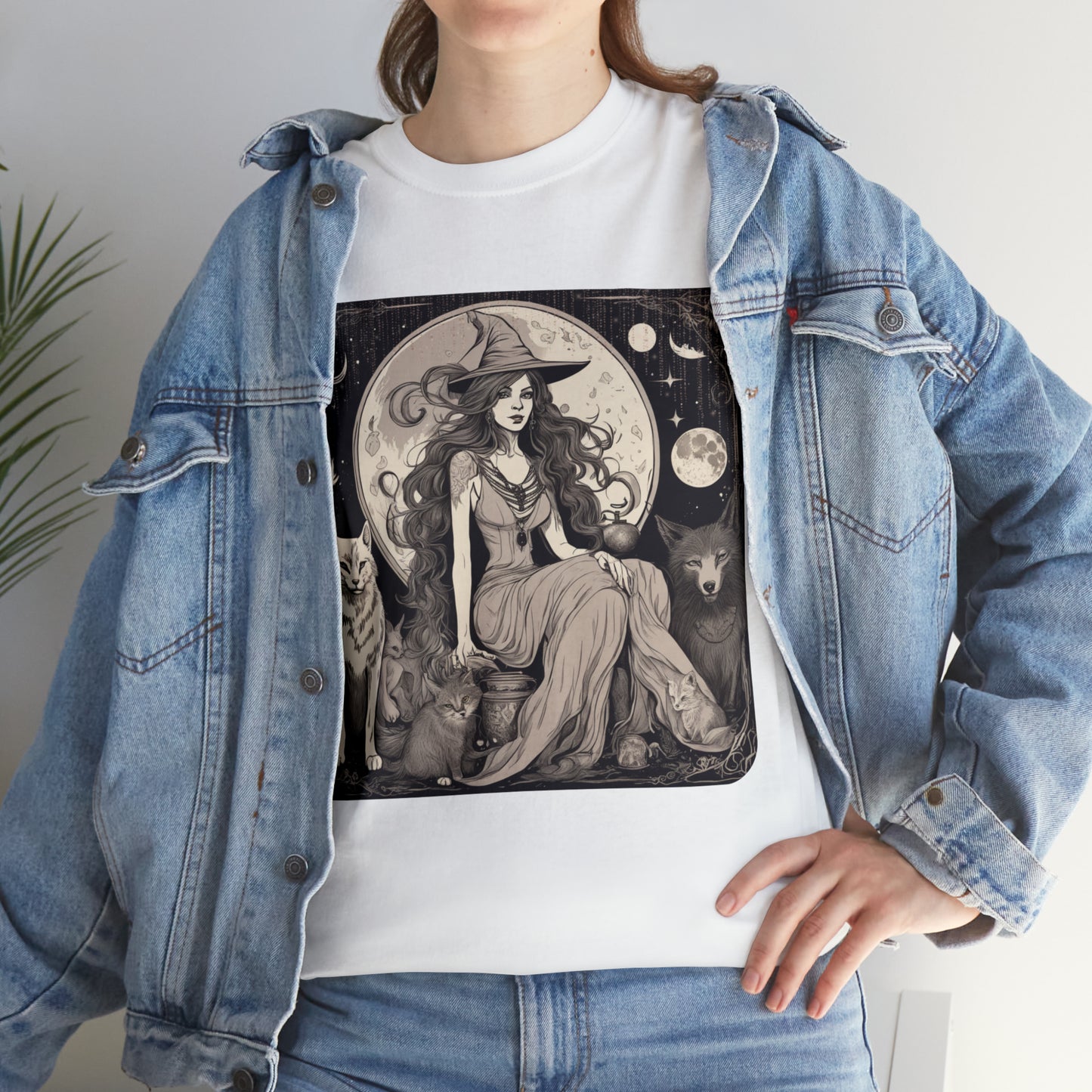 Unisex Heavy Cotton Tee Witchy Vibes and Familiars