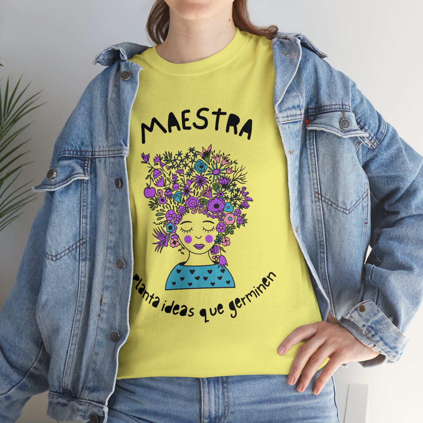 Maestra Planta Ideas Que Germinen Graphic Tshirt Unisex Heavy Cotton Tee