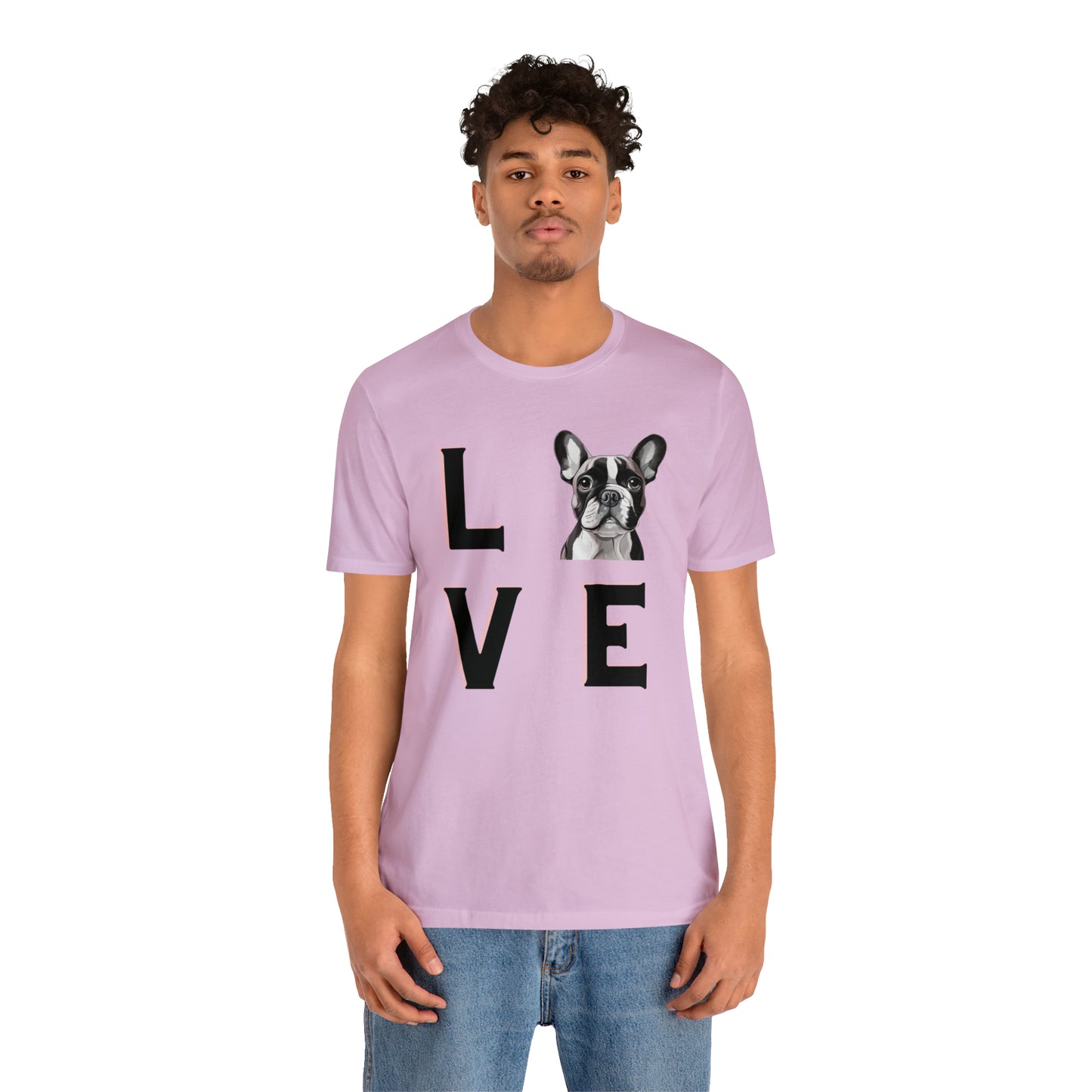Frenchie Puppy LOVE Unisex Jersey Short Sleeve Tee