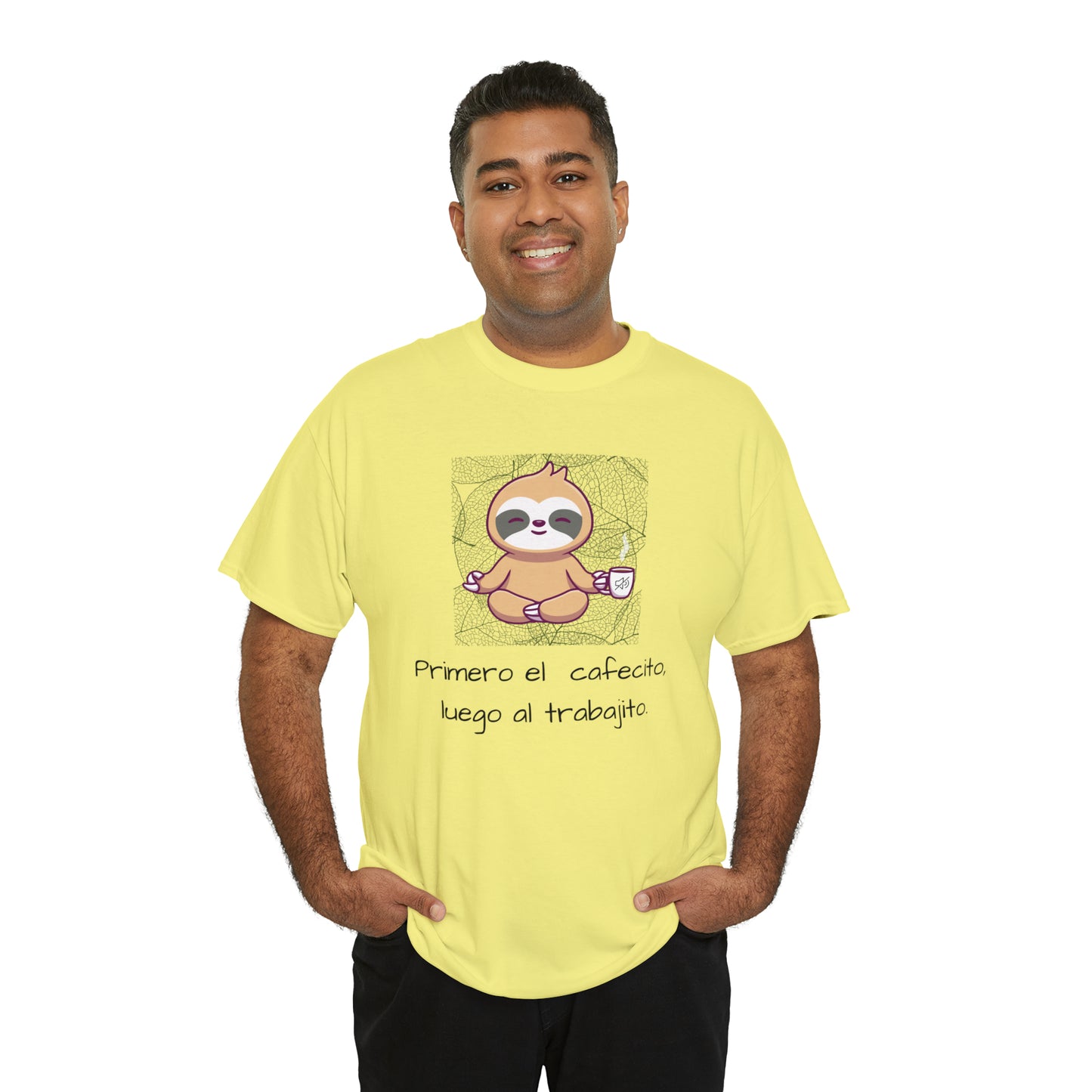 Sloth Cafecito Graphic Tshirt Unisex Heavy Cotton Tee