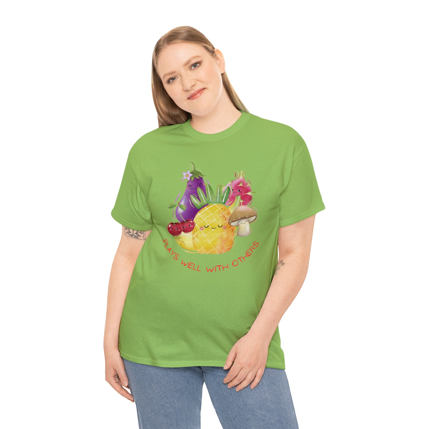 Plays Well With Others Graphic Tshirt Unisex Heavy Cotton Tee