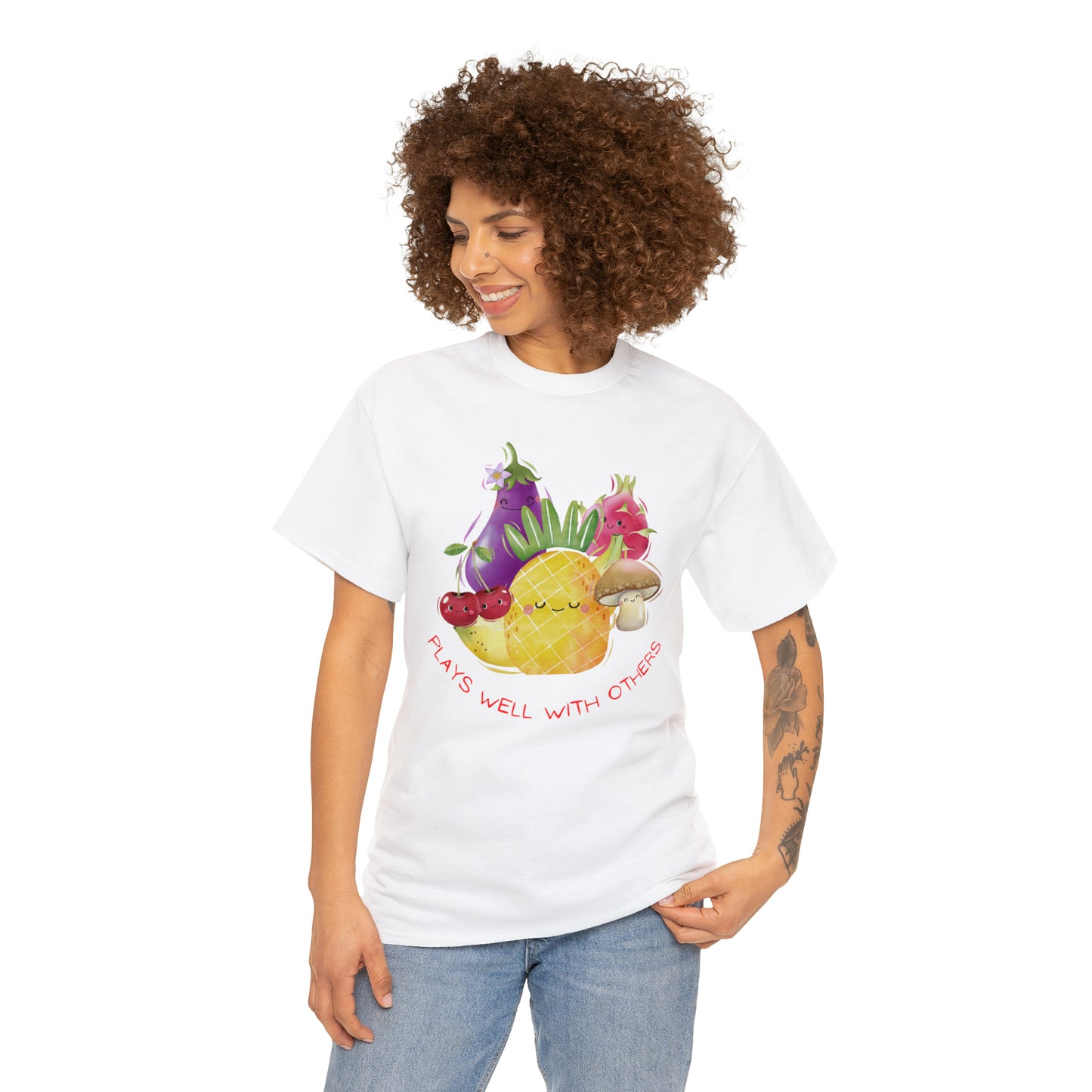 Plays Well With Others Graphic Tshirt Unisex Heavy Cotton Tee