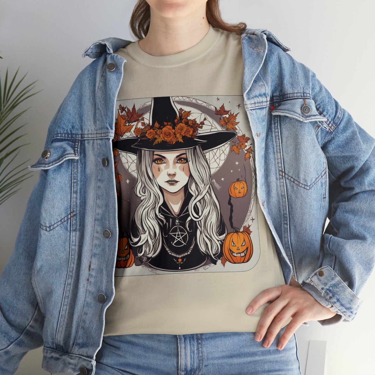 Unisex Heavy Cotton Tee Halloween Witch Pumpkin