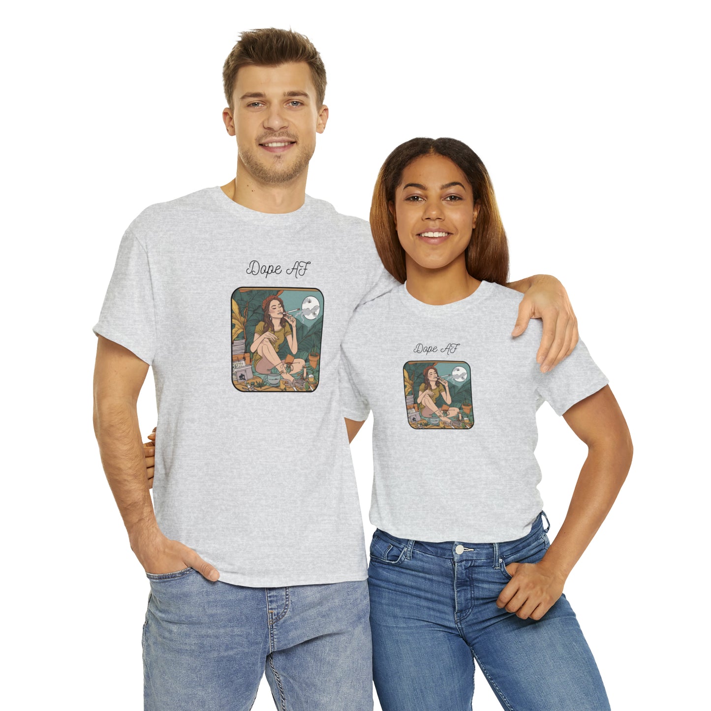 Unisex Heavy Cotton Tee Cannabis Enthusiast Series Dope AF