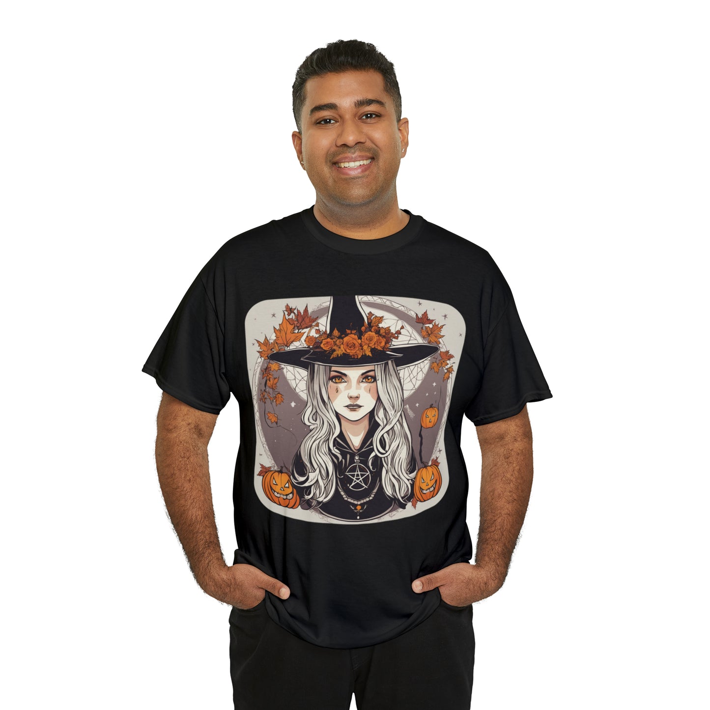 Unisex Heavy Cotton Tee Halloween Witch Pumpkin