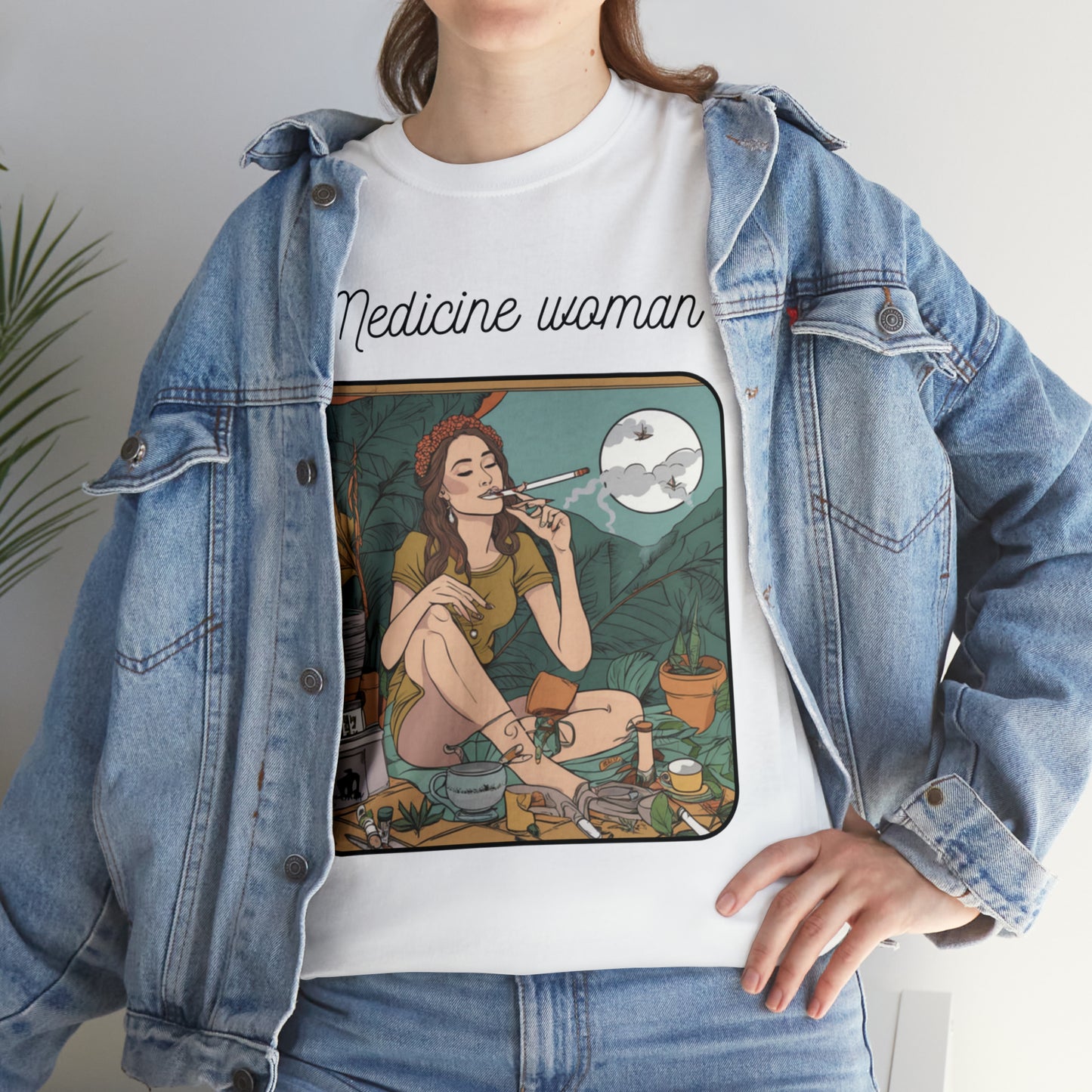 Unisex Heavy Cotton Tee Cannabis Enthusiast Medicine Woman Series No. 2
