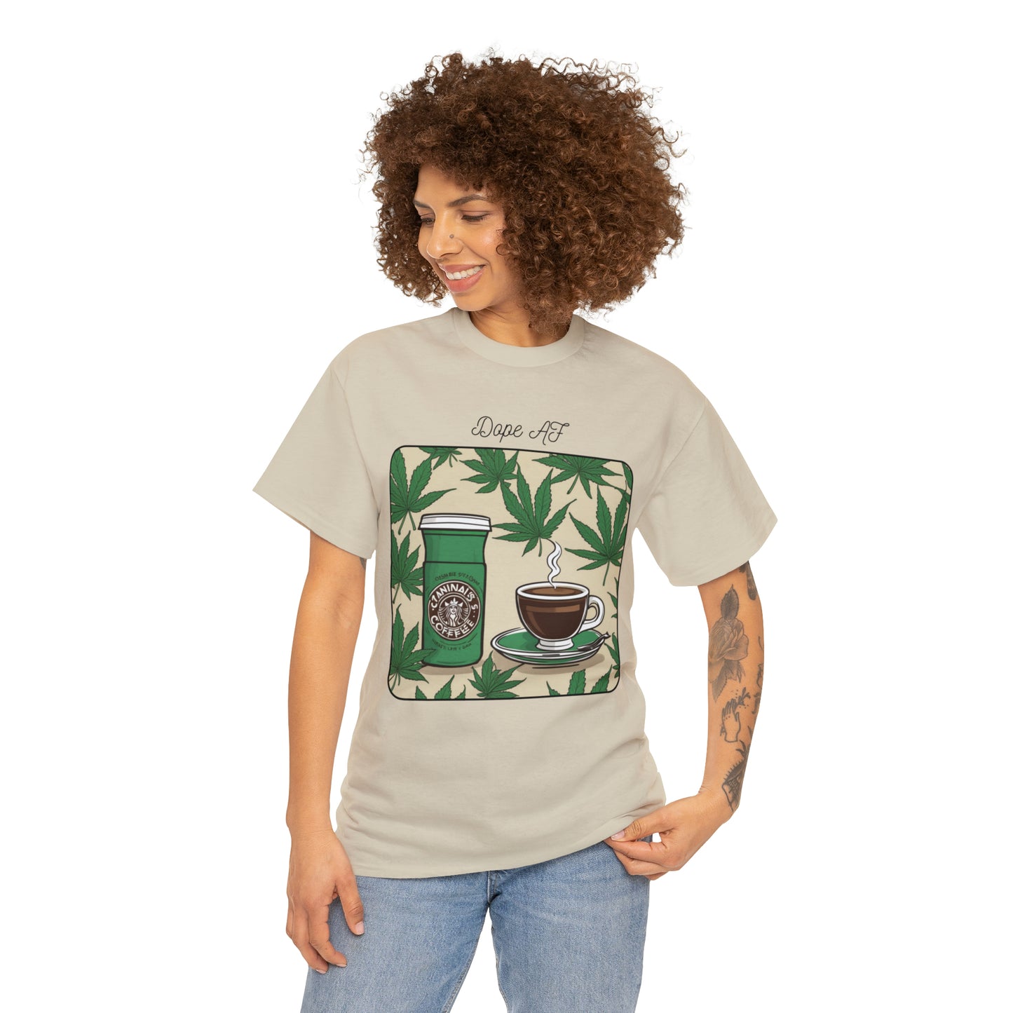 Unisex Heavy Cotton Tee Cannabis Enthusiast Series Dope AF