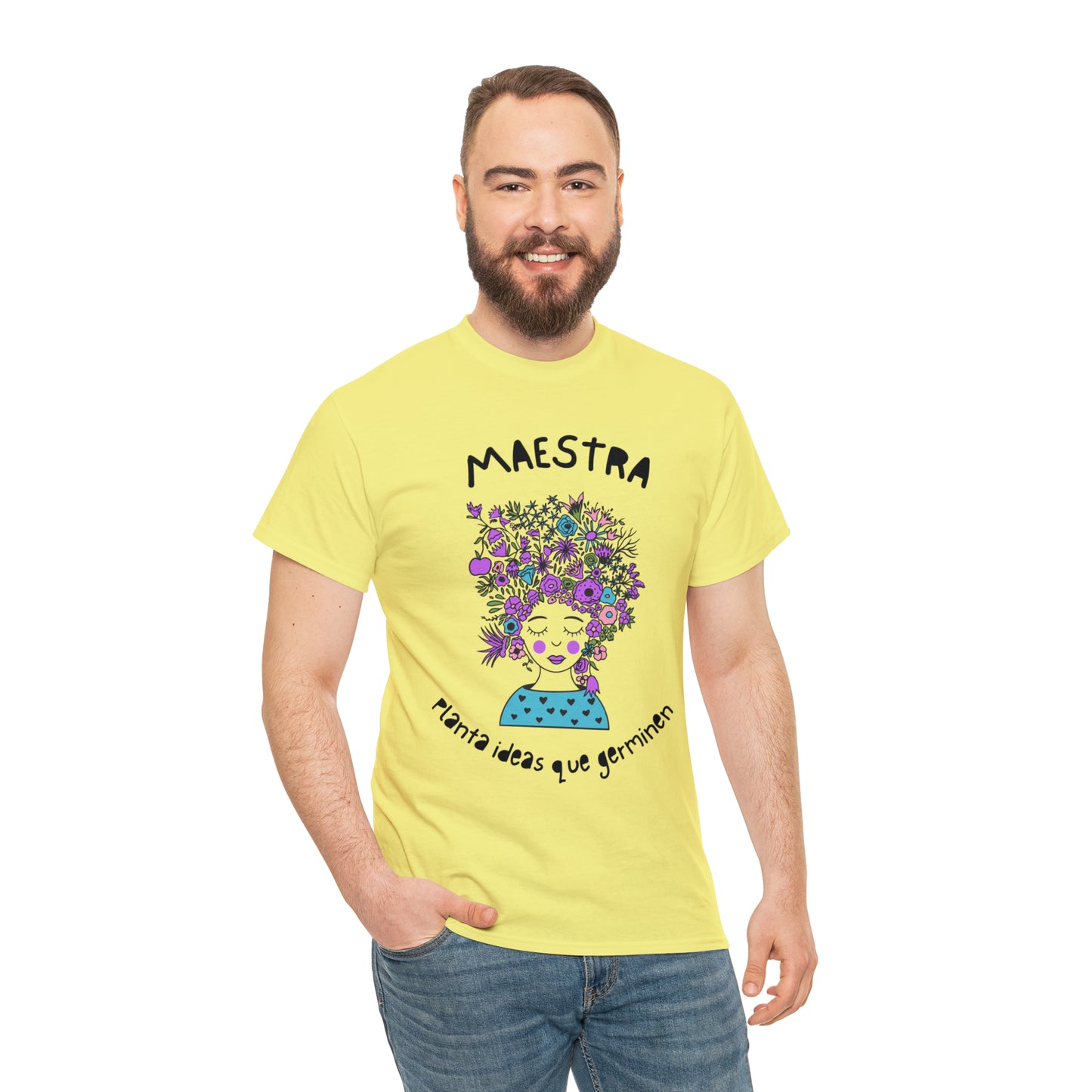 Maestra Planta Ideas Que Germinen Graphic Tshirt Unisex Heavy Cotton Tee