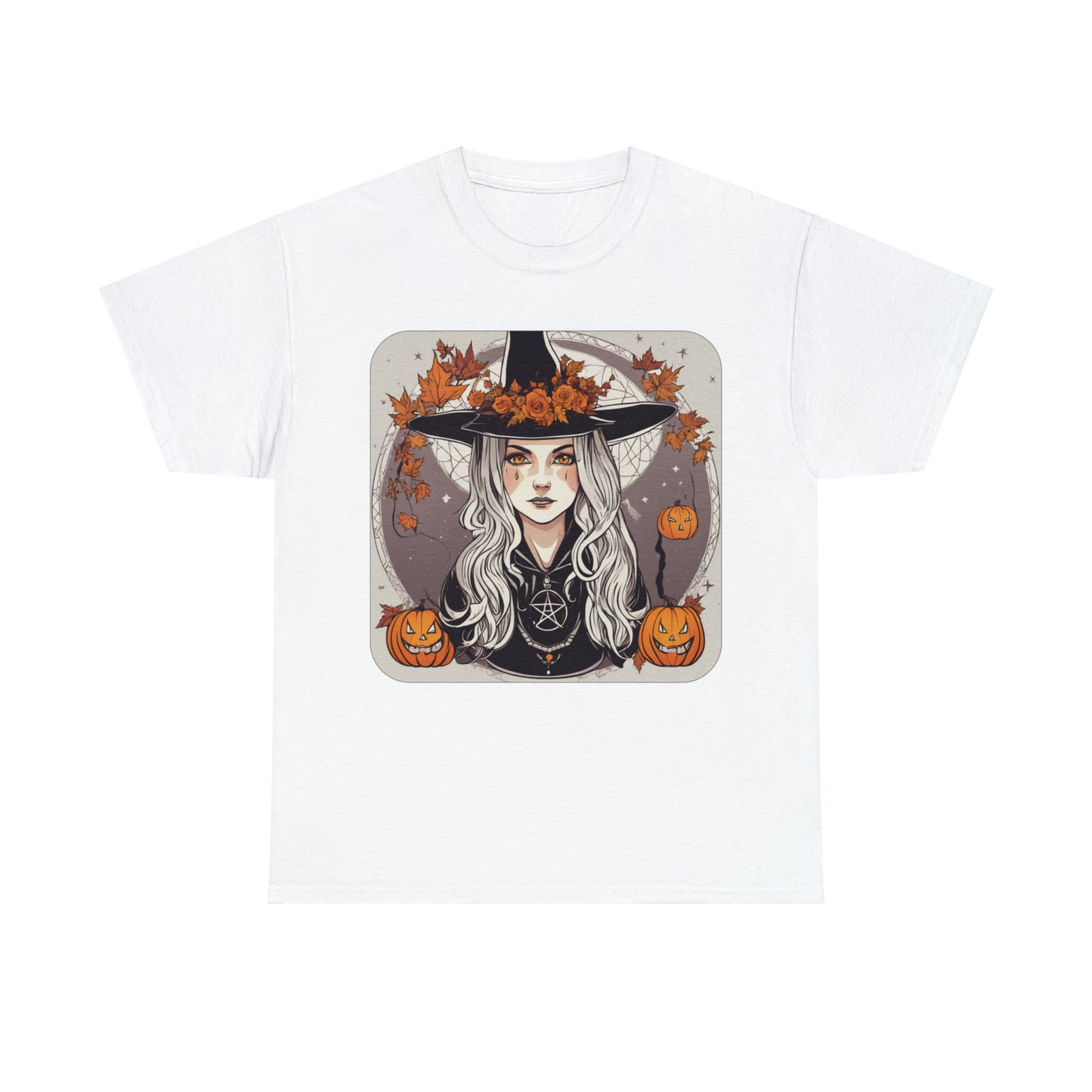Unisex Heavy Cotton Tee Halloween Witch Pumpkin