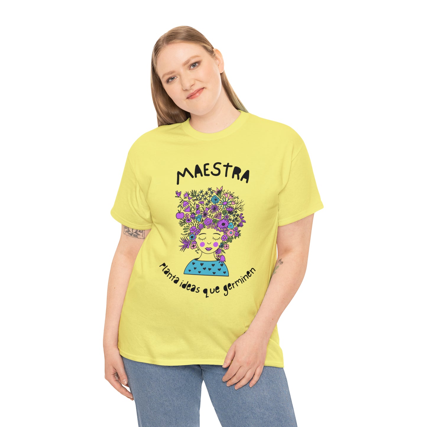 Maestra Planta Ideas Que Germinen Graphic Tshirt Unisex Heavy Cotton Tee
