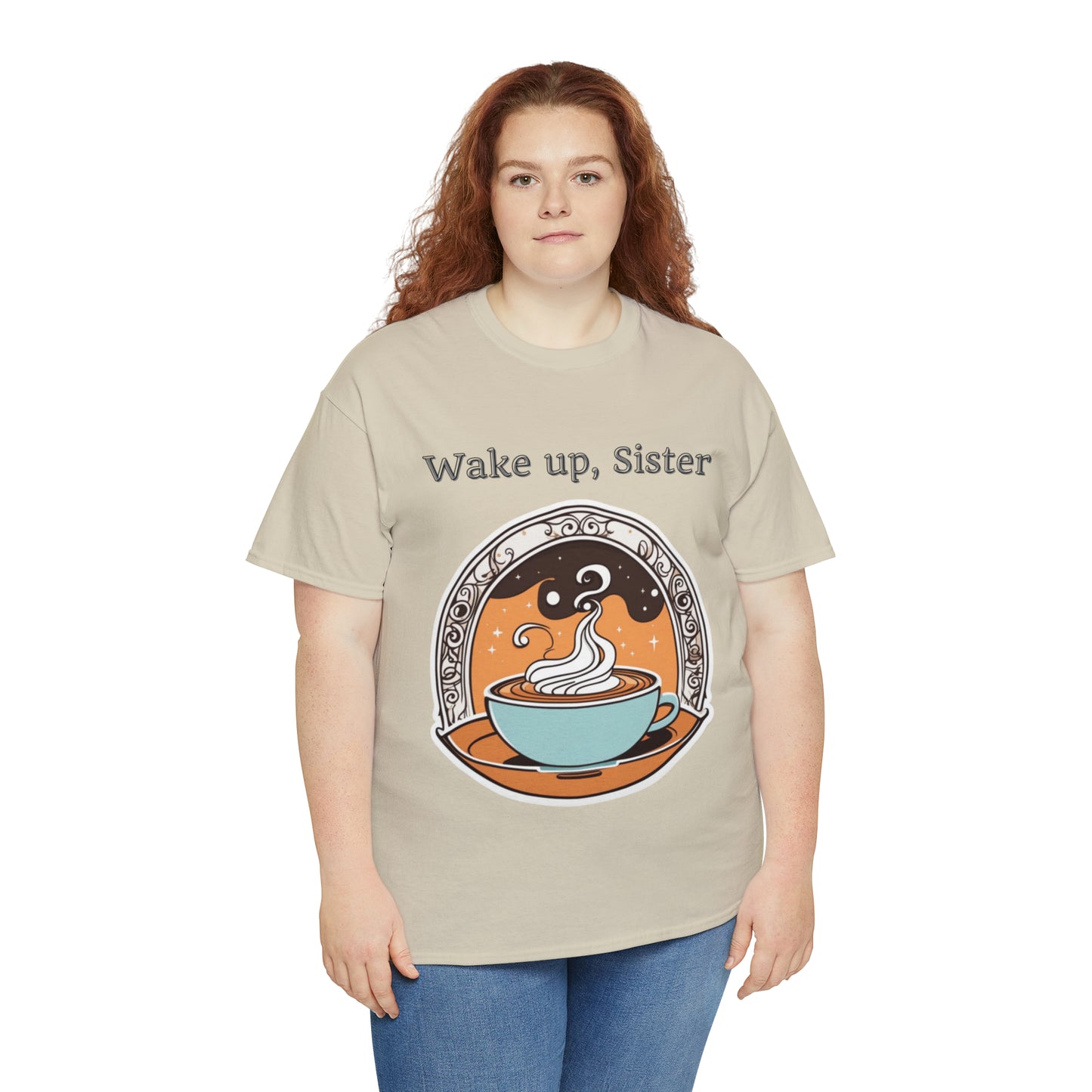 Unisex Heavy Cotton Tee Wake Up, Sister Brew