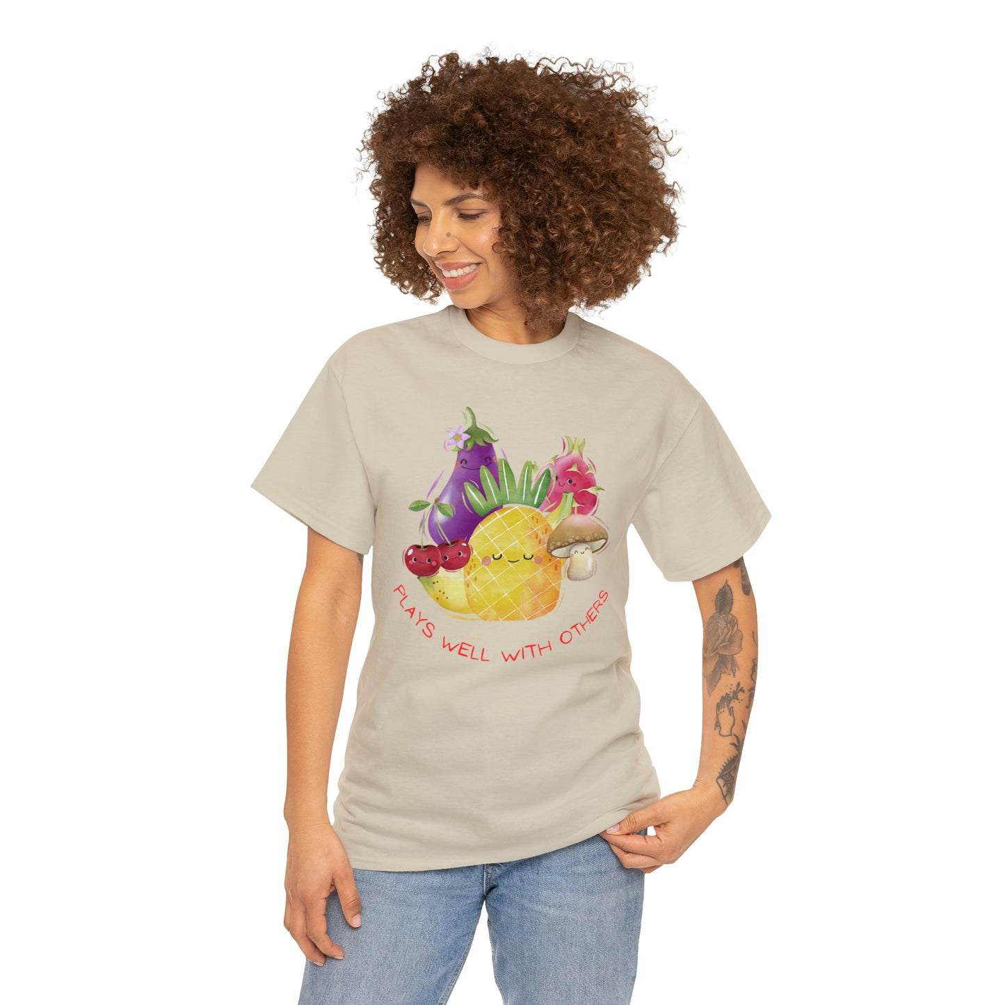 Plays Well With Others Graphic Tshirt Unisex Heavy Cotton Tee