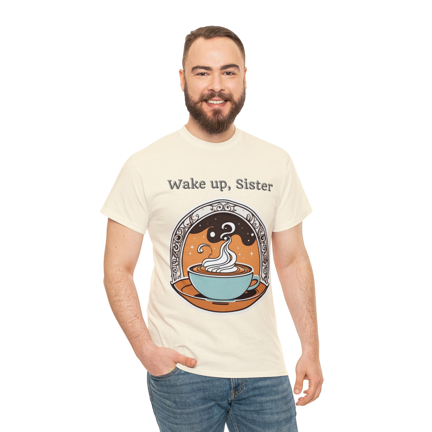 Unisex Heavy Cotton Tee Wake Up, Sister Brew