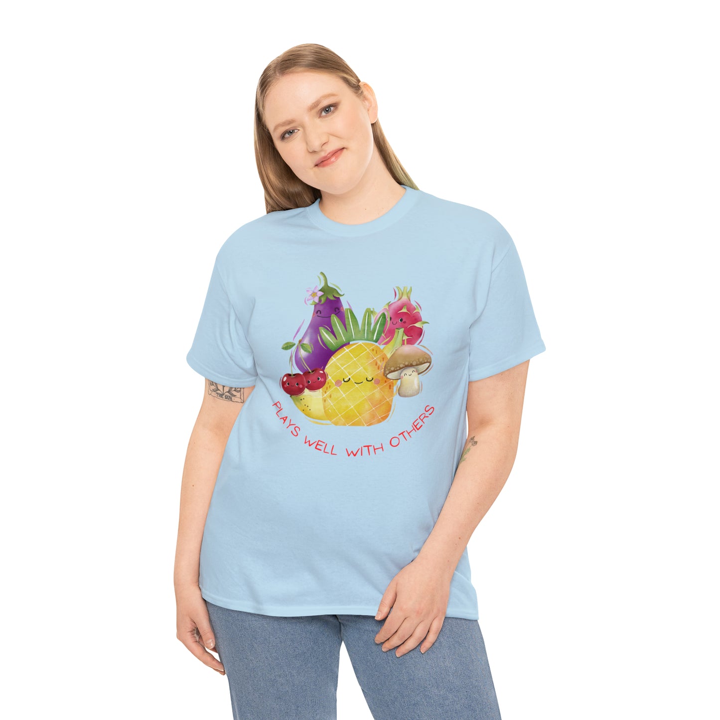 Plays Well With Others Graphic Tshirt Unisex Heavy Cotton Tee