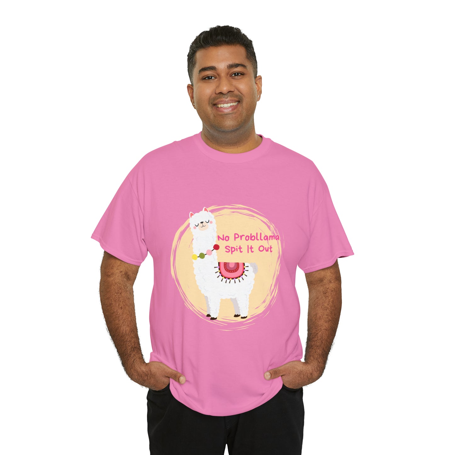 No Probllama Spit It Out Graphic Tshirt Unisex Heavy Cotton Tee
