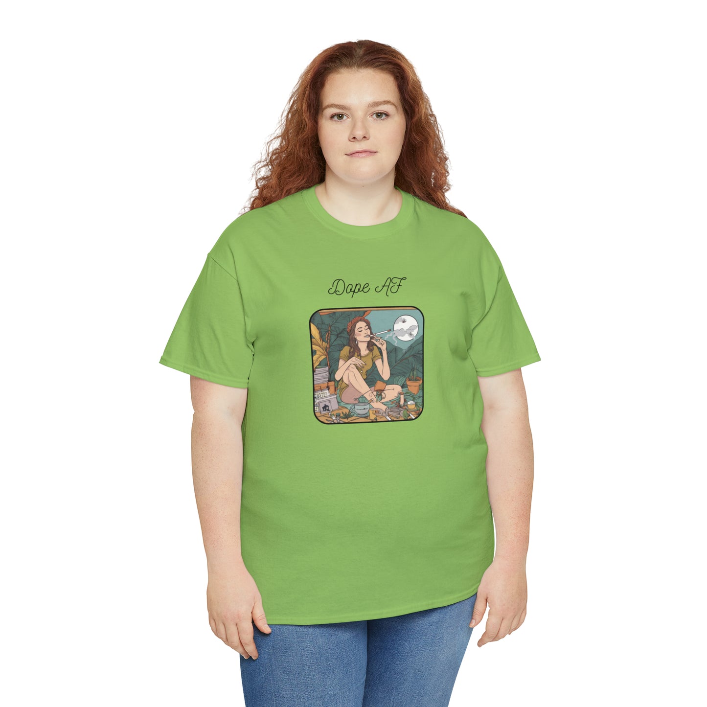 Unisex Heavy Cotton Tee Cannabis Enthusiast Series Dope AF