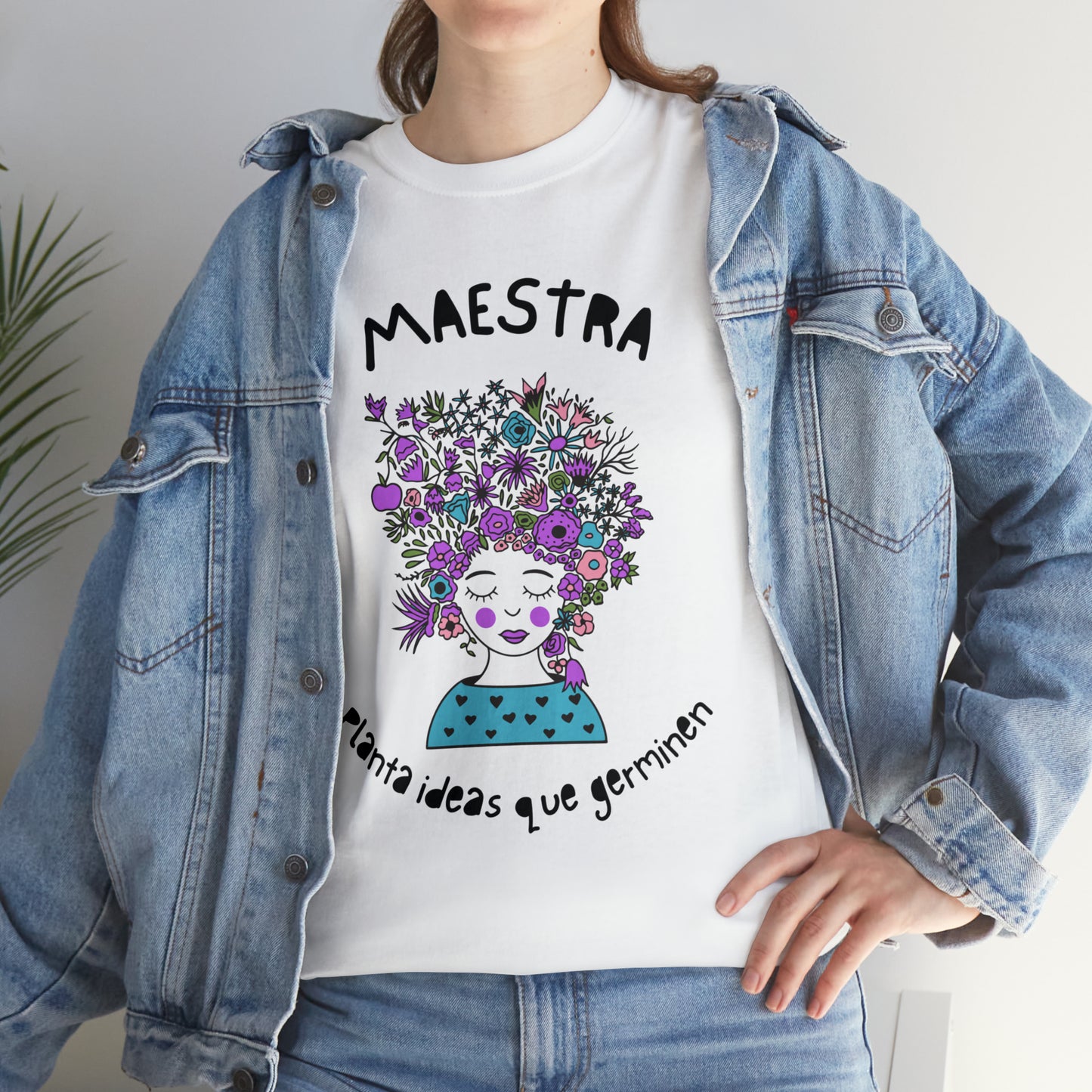 Maestra Planta Ideas Que Germinen Graphic Tshirt Unisex Heavy Cotton Tee