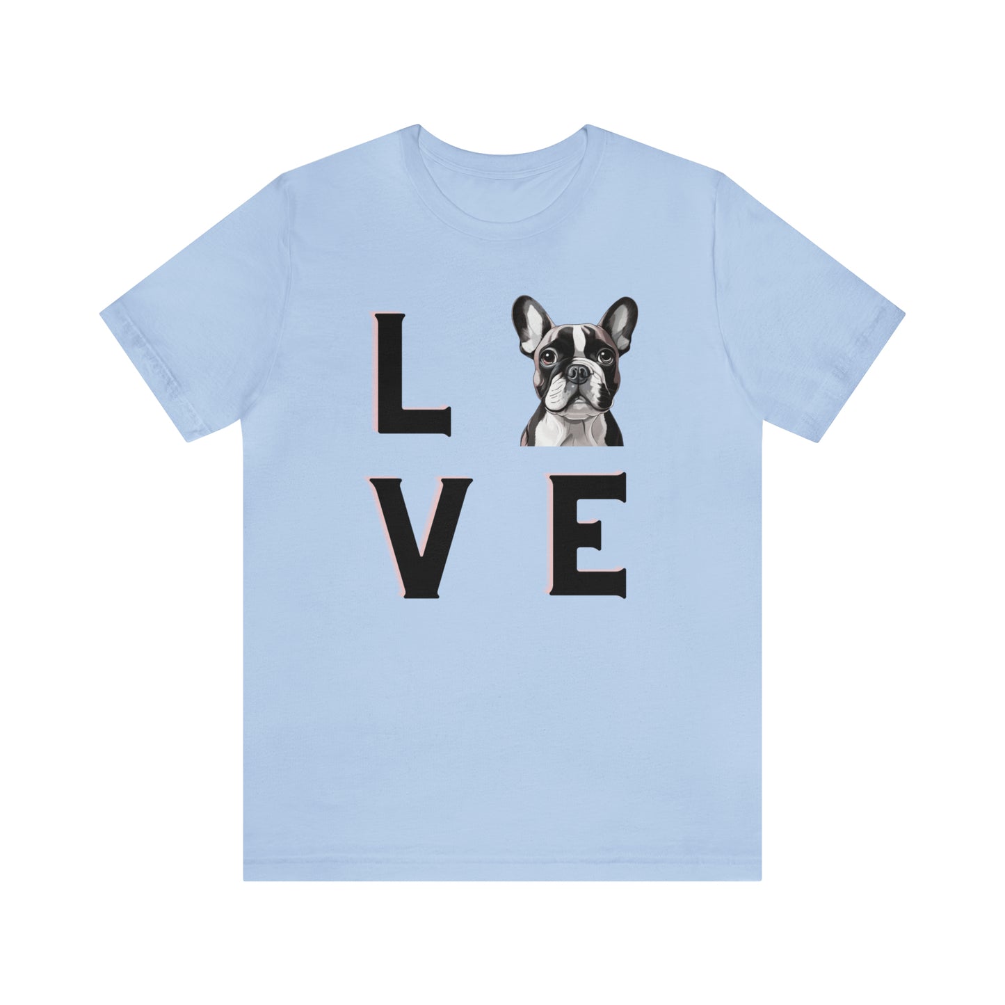 Frenchie Puppy LOVE Unisex Jersey Short Sleeve Tee