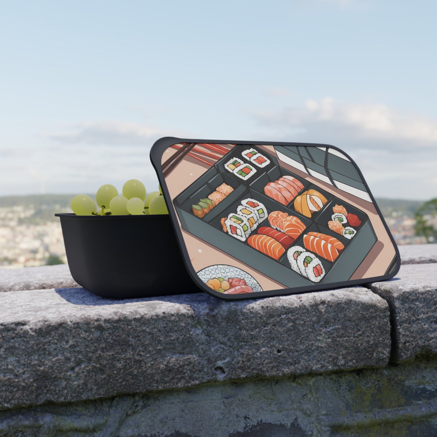 PLA Bento Box with Band and Utensils
