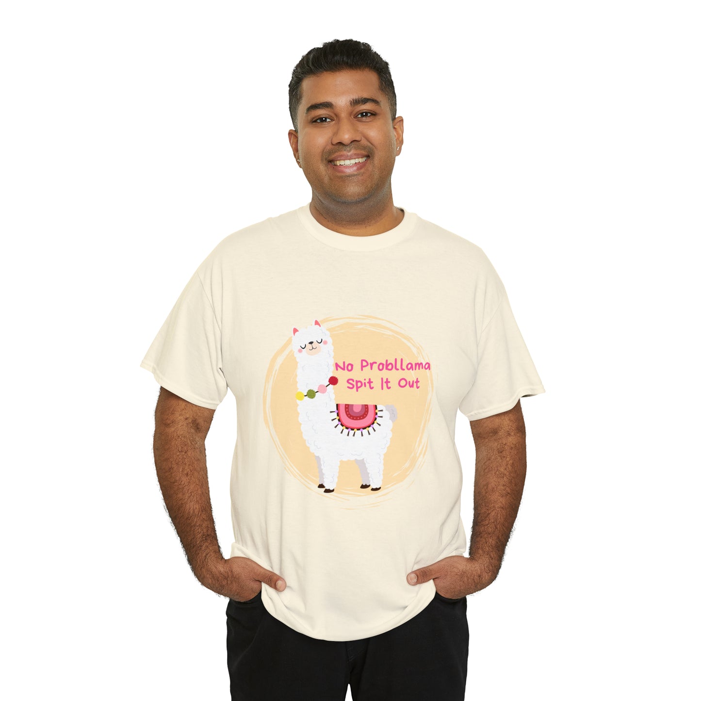 No Probllama Spit It Out Graphic Tshirt Unisex Heavy Cotton Tee