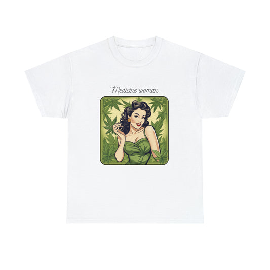 Unisex Heavy Cotton Tee Cannabis Enthusiast Medicine Woman Series No. 11