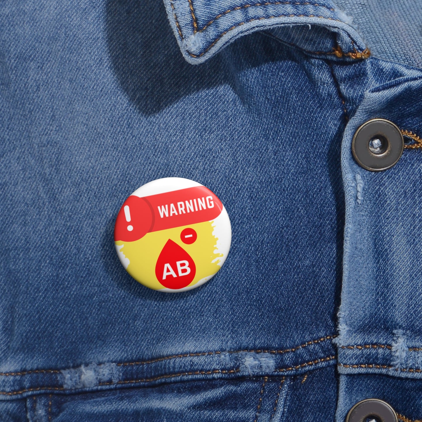 Medical Alert - AB- blood type Custom Pin Buttons