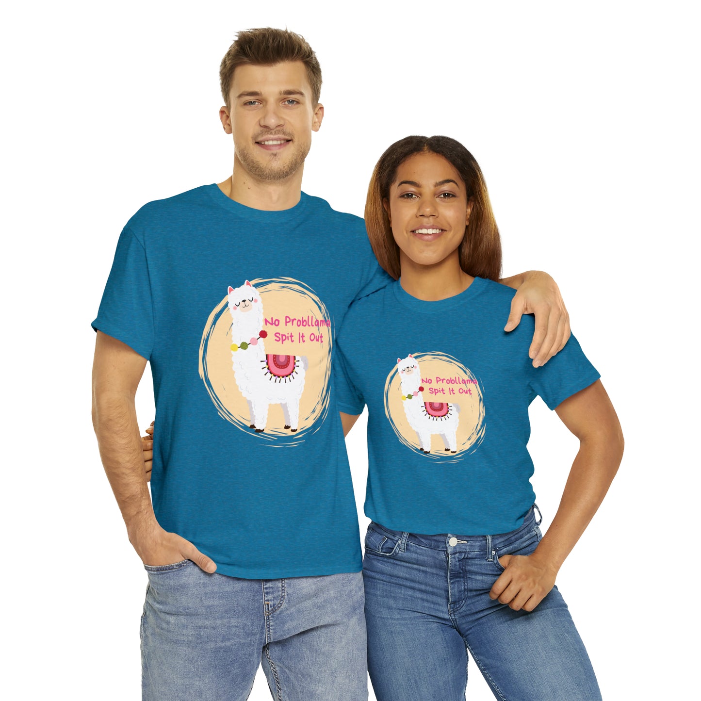 No Probllama Spit It Out Graphic Tshirt Unisex Heavy Cotton Tee