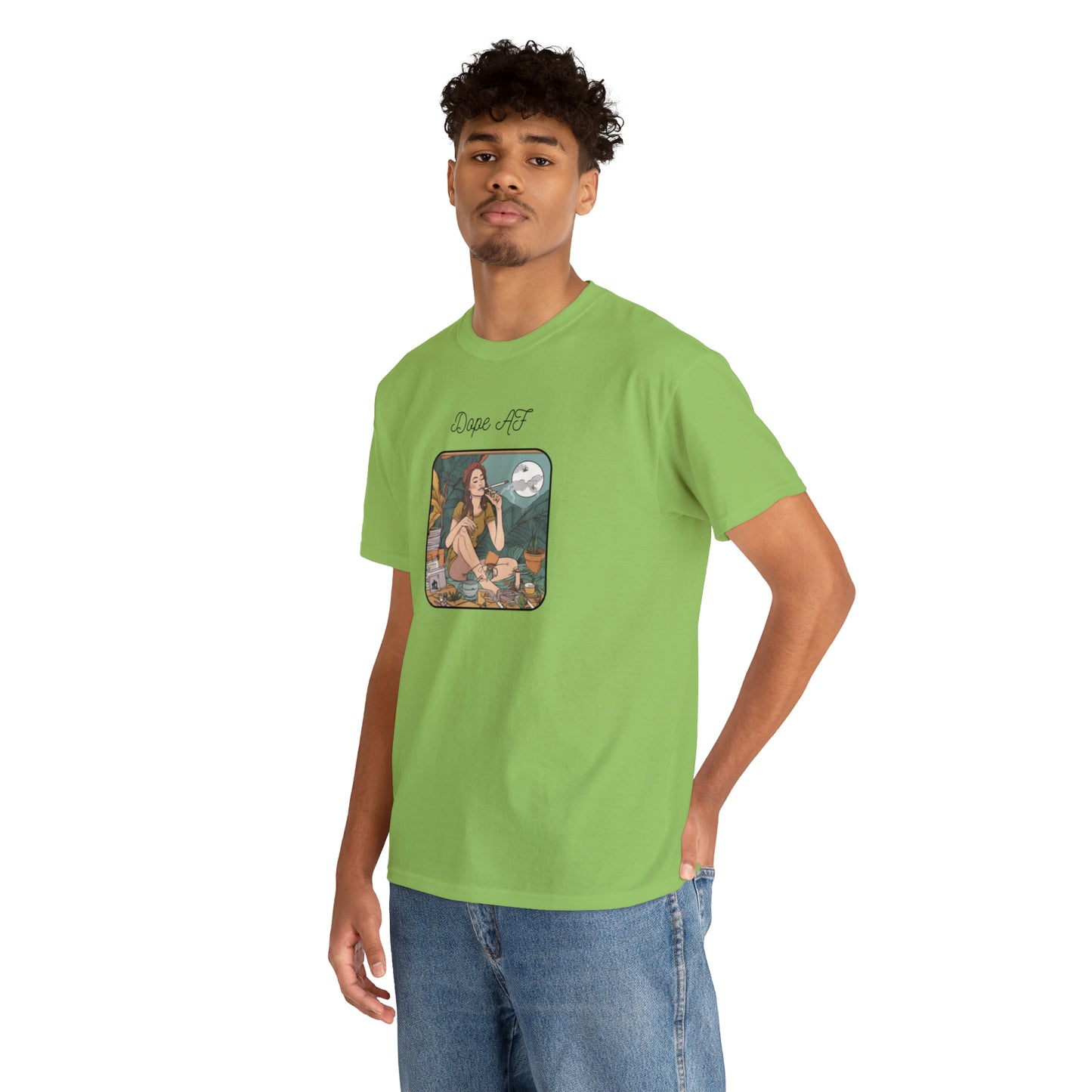 Unisex Heavy Cotton Tee Cannabis Enthusiast Series Dope AF