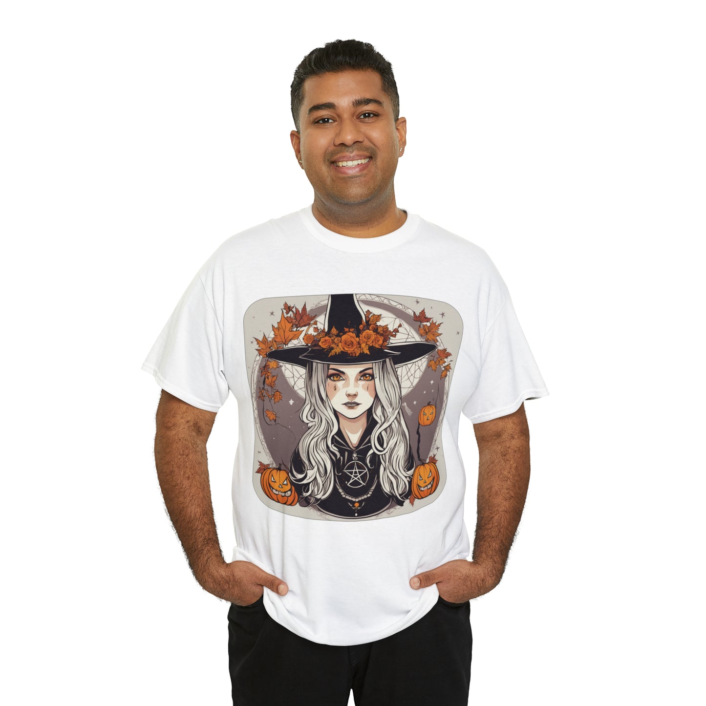 Unisex Heavy Cotton Tee Halloween Witch Pumpkin