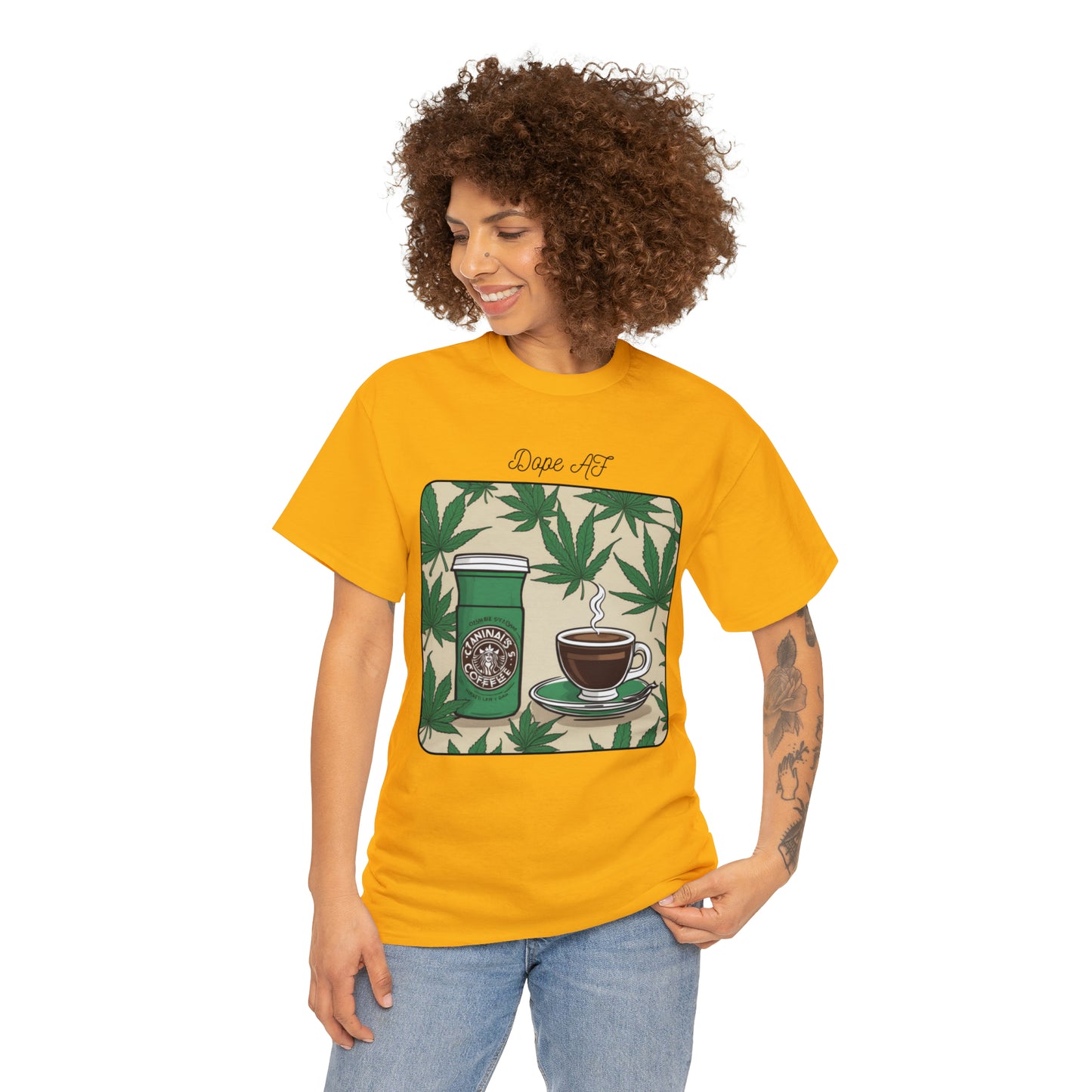 Unisex Heavy Cotton Tee Cannabis Enthusiast Series Dope AF