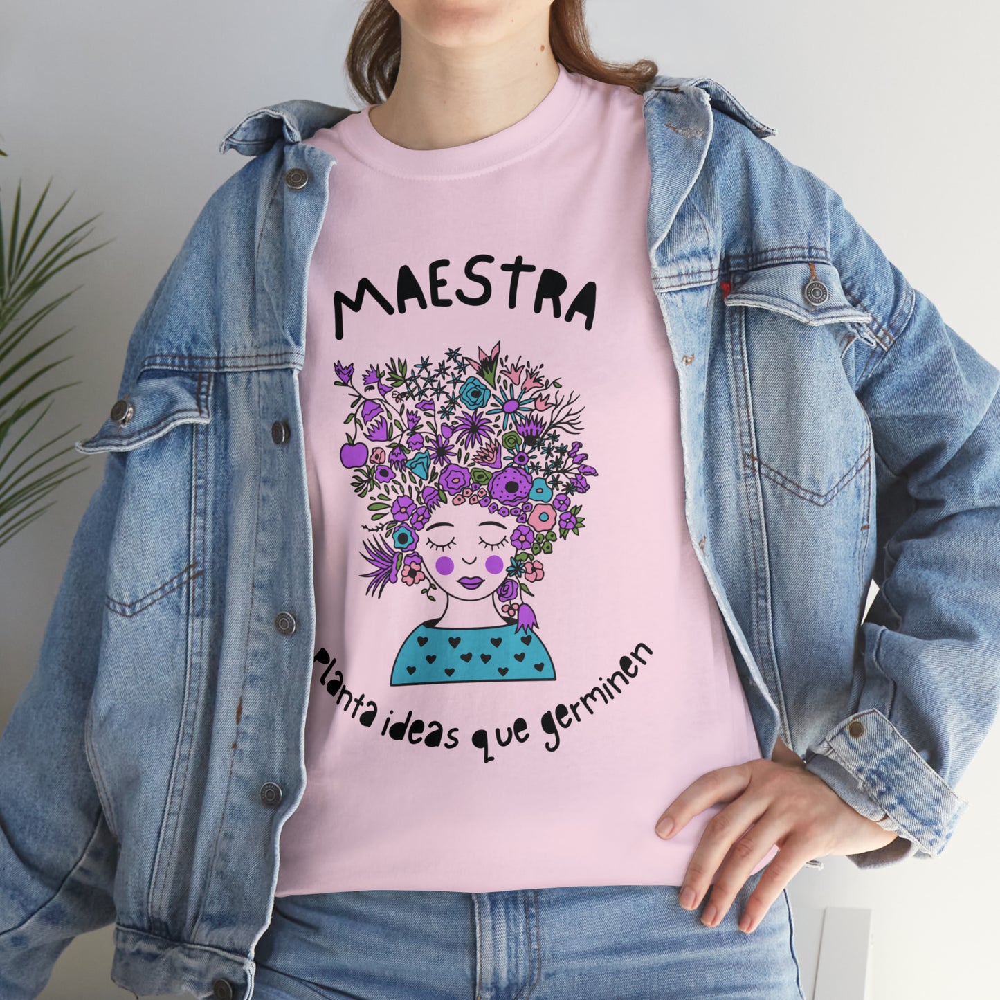 Maestra Planta Ideas Que Germinen Graphic Tshirt Unisex Heavy Cotton Tee
