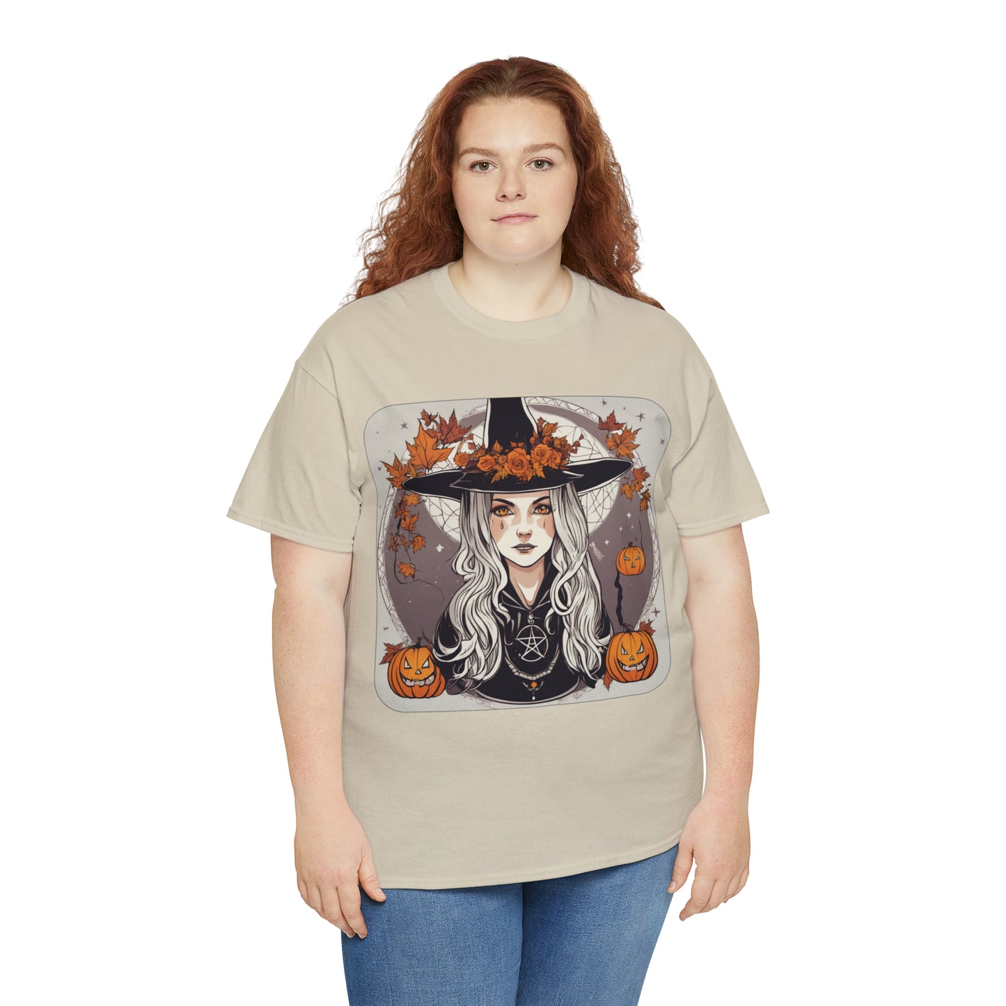 Unisex Heavy Cotton Tee Halloween Witch Pumpkin