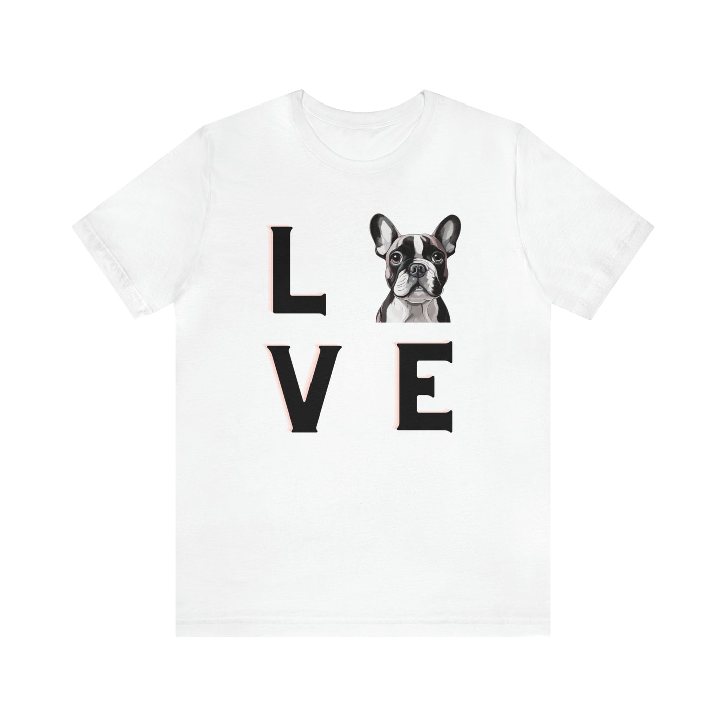 Frenchie Puppy LOVE Unisex Jersey Short Sleeve Tee