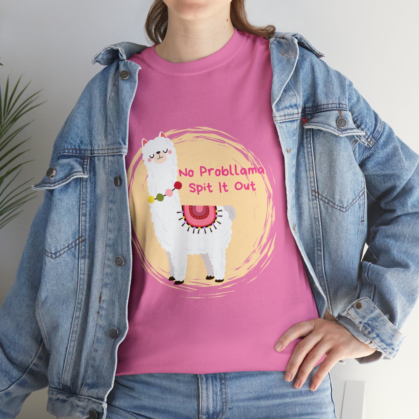 No Probllama Spit It Out Graphic Tshirt Unisex Heavy Cotton Tee
