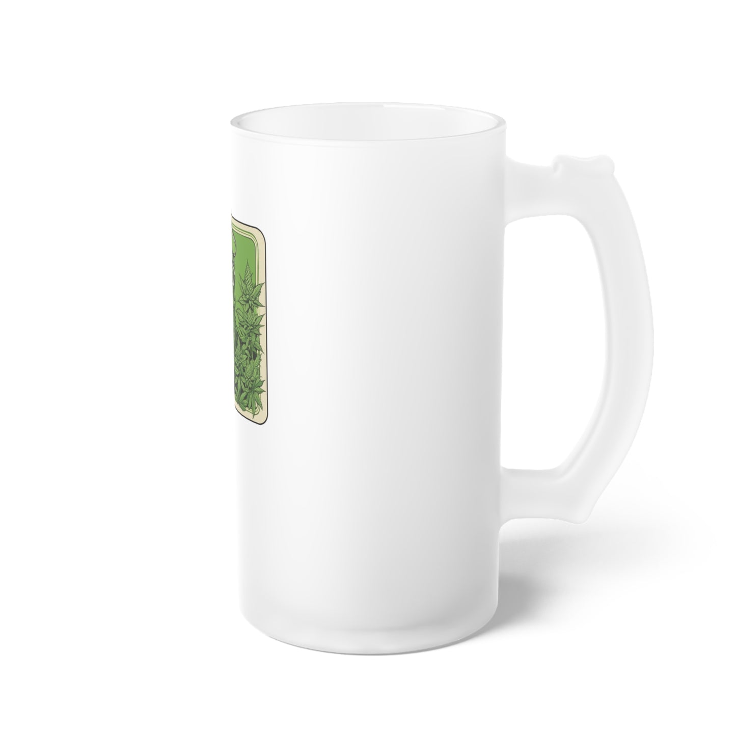 Frosted Glass Beer Mug Cannabis Enthusiast Series