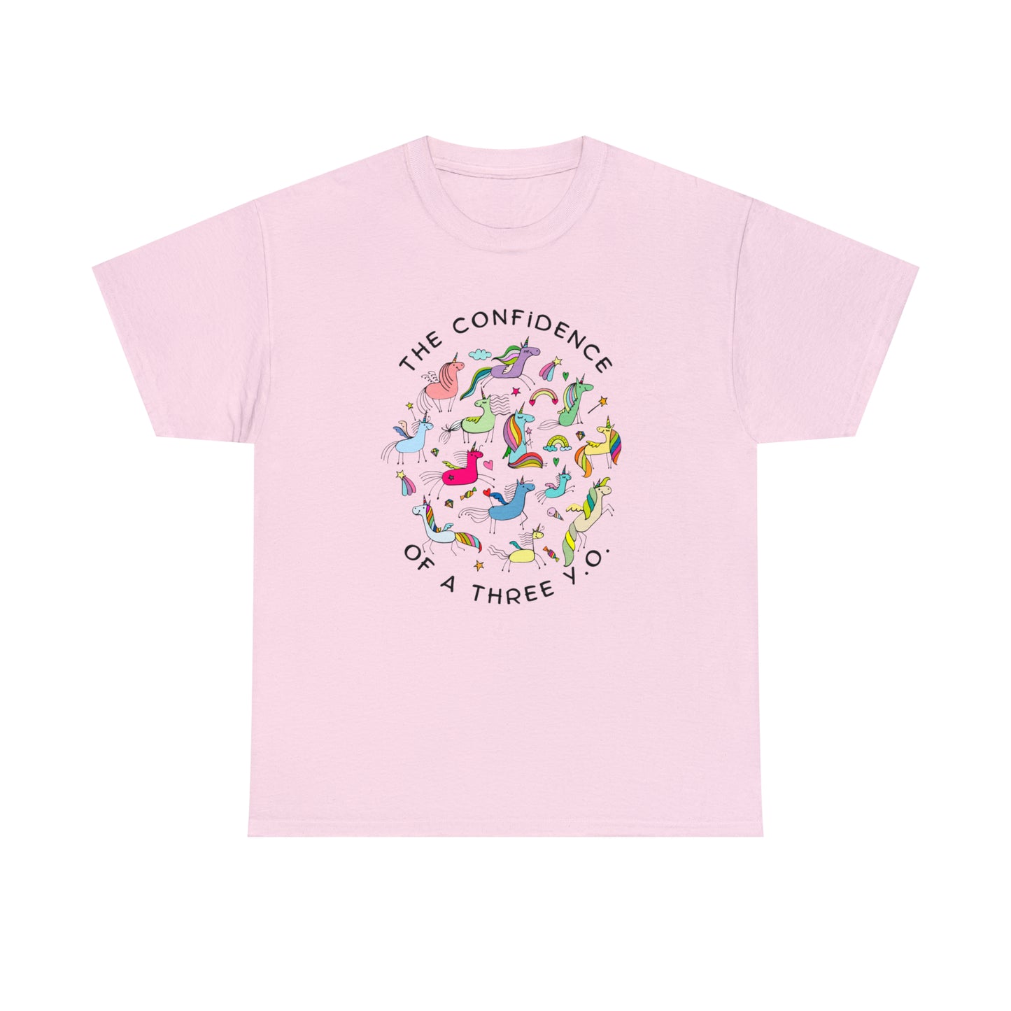 The Confidence of A Three Year Old Graphic Tshirt Unisex Heavy Cotton Tee