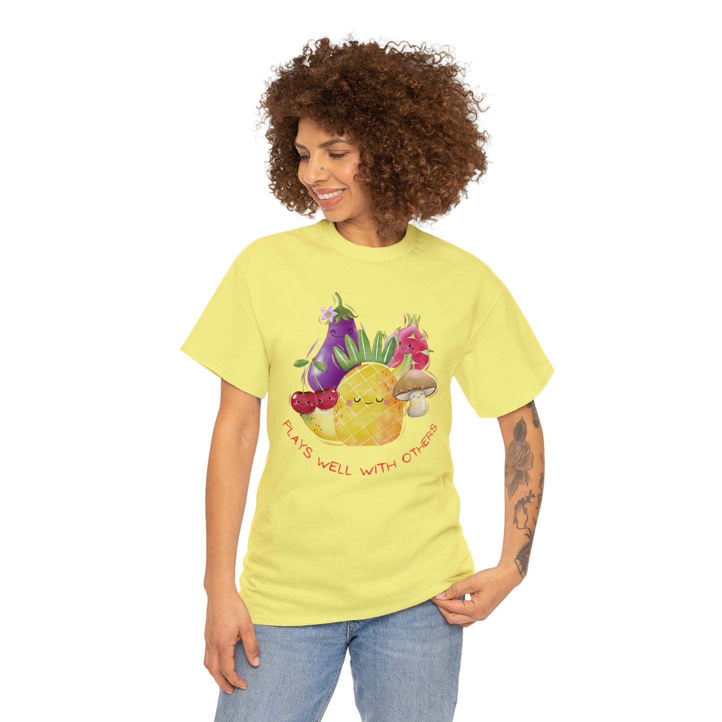 Plays Well With Others Graphic Tshirt Unisex Heavy Cotton Tee
