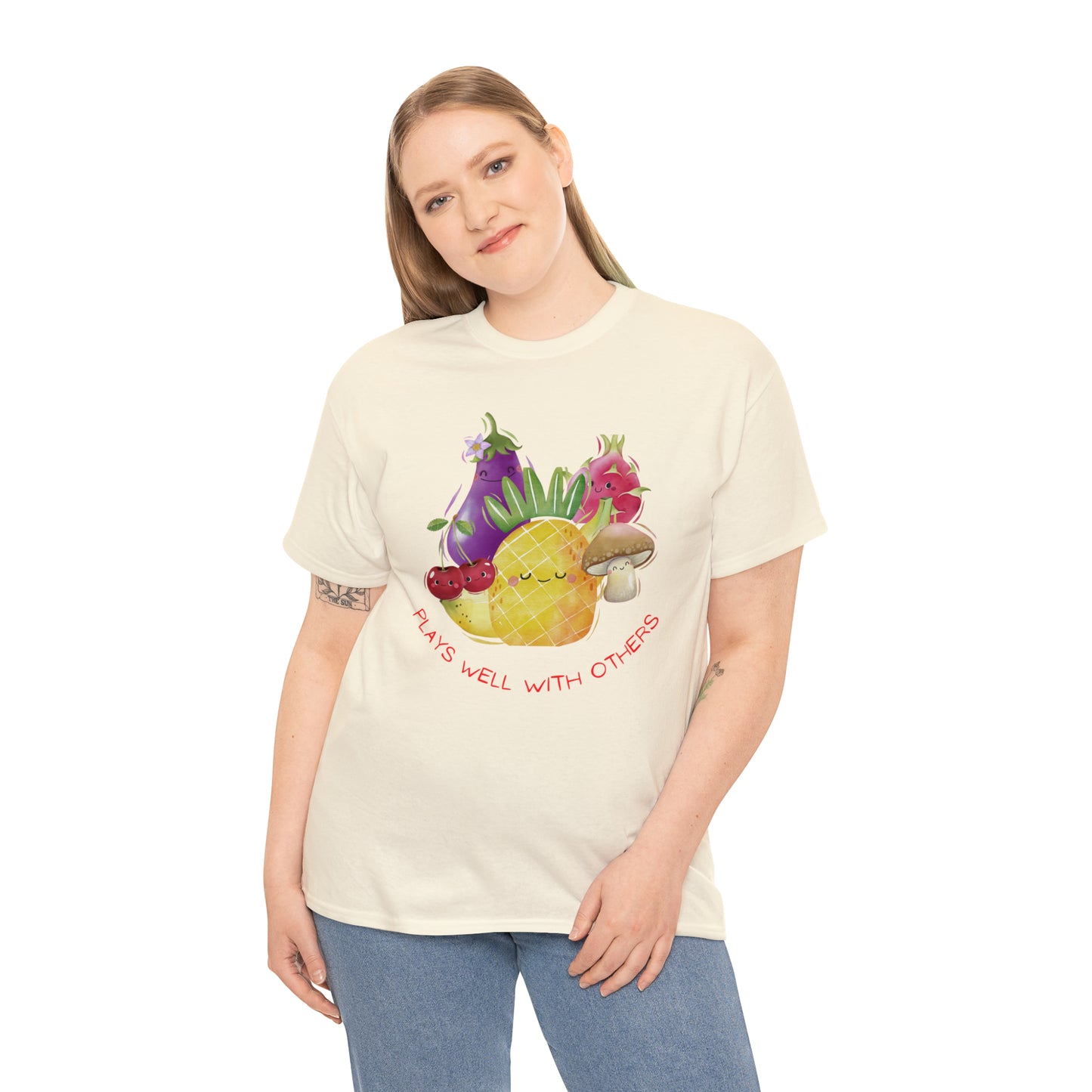 Plays Well With Others Graphic Tshirt Unisex Heavy Cotton Tee
