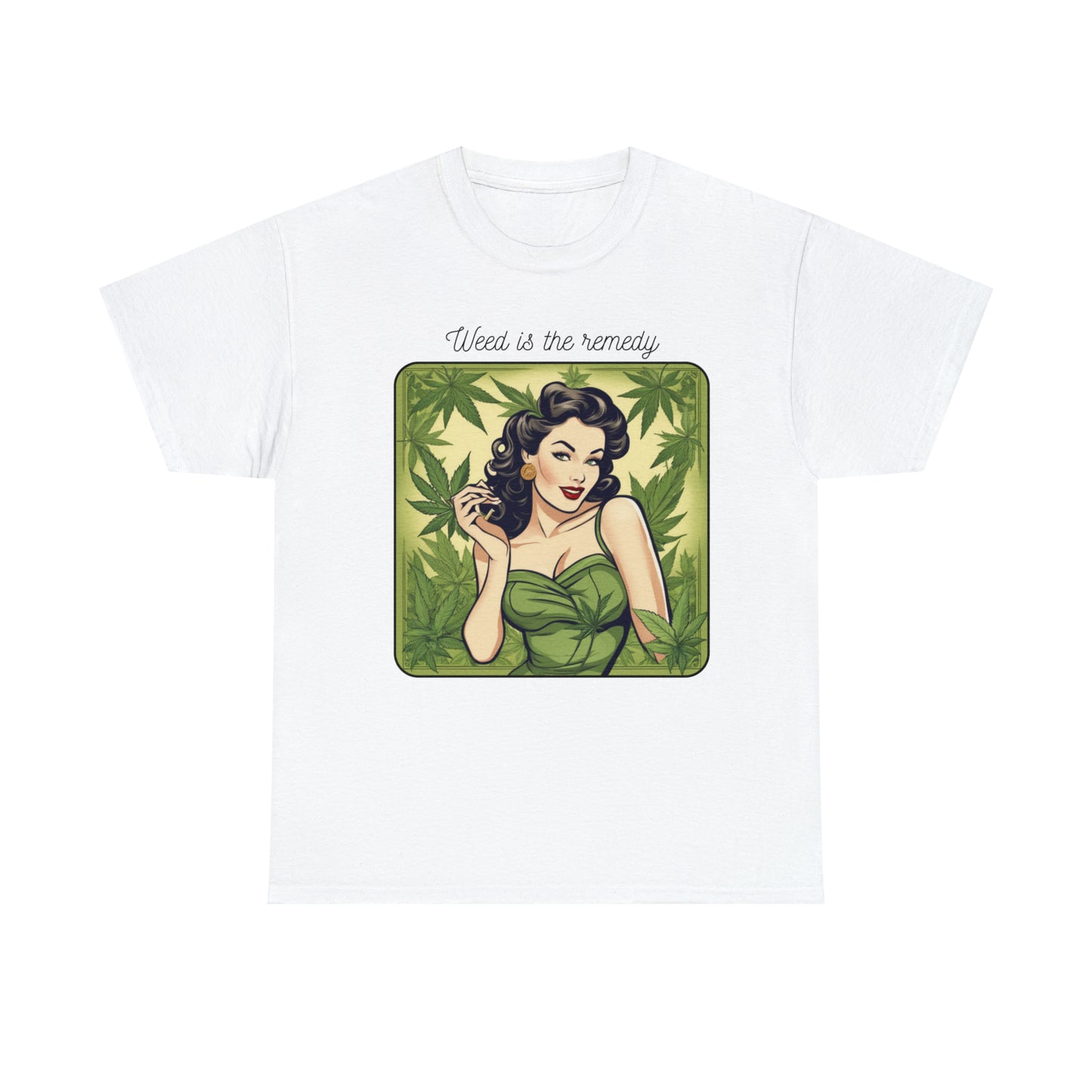 Unisex Heavy Cotton Tee Cannabis Enthusiast Series No. 23 Weed is The Remedy