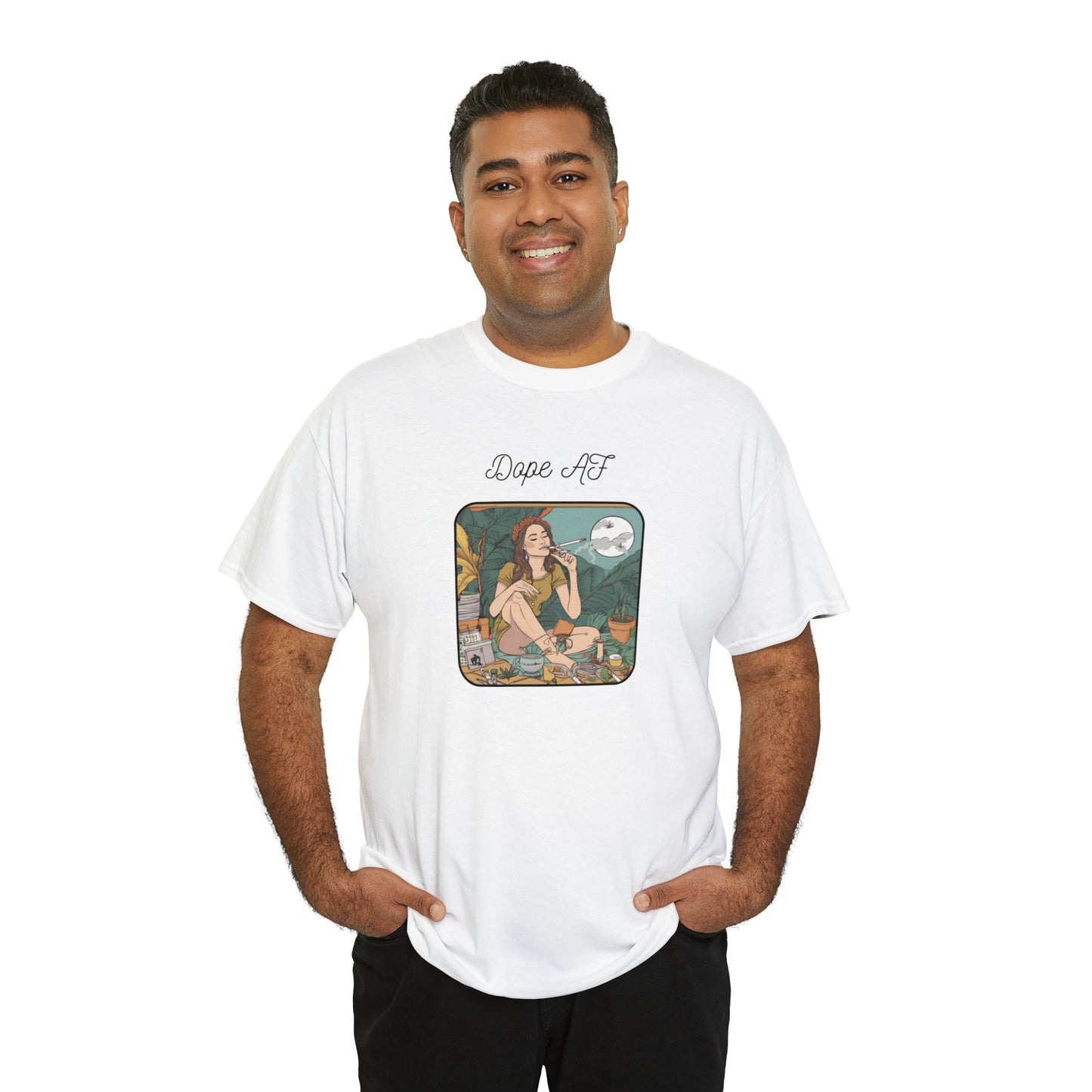 Unisex Heavy Cotton Tee Cannabis Enthusiast Series Dope AF