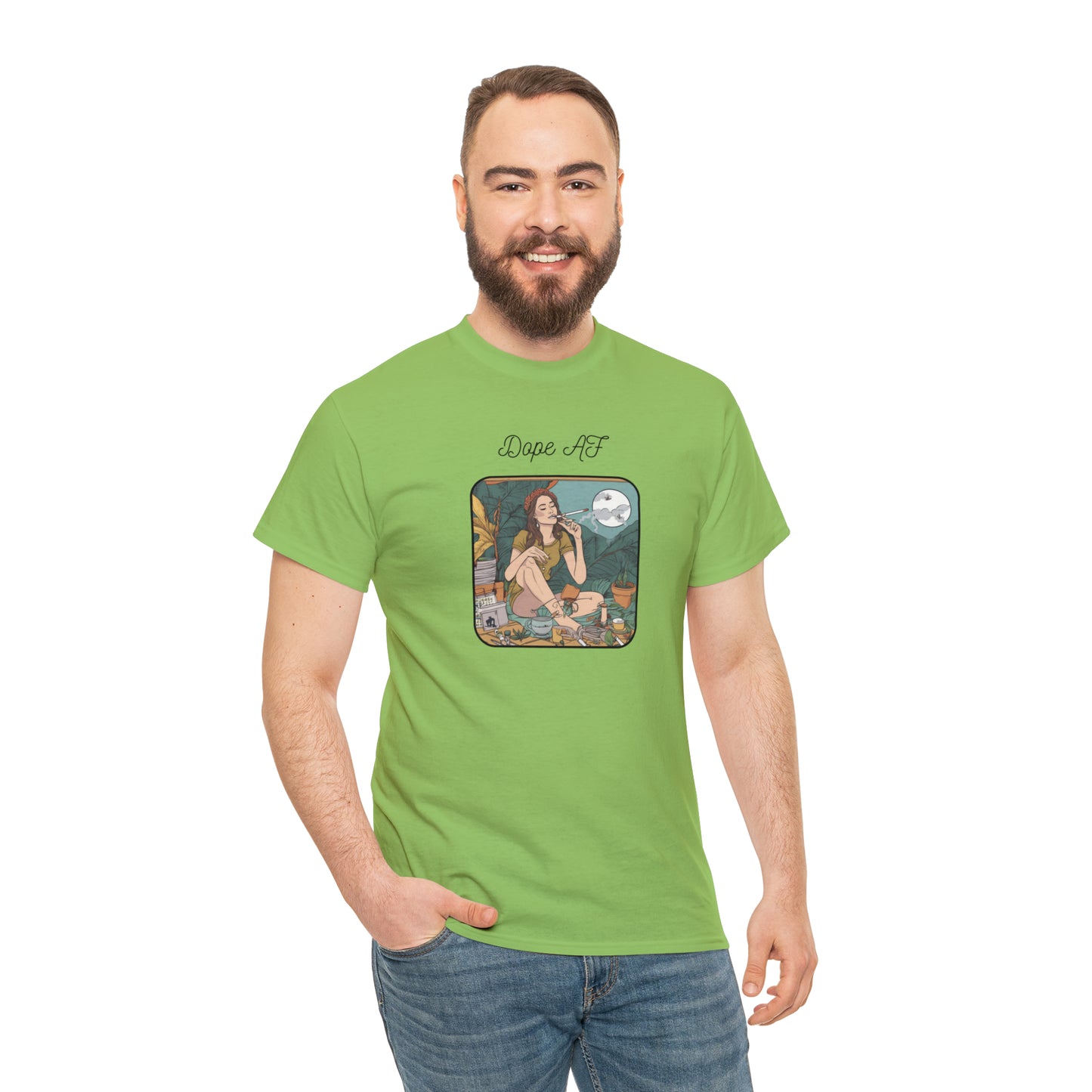 Unisex Heavy Cotton Tee Cannabis Enthusiast Series Dope AF